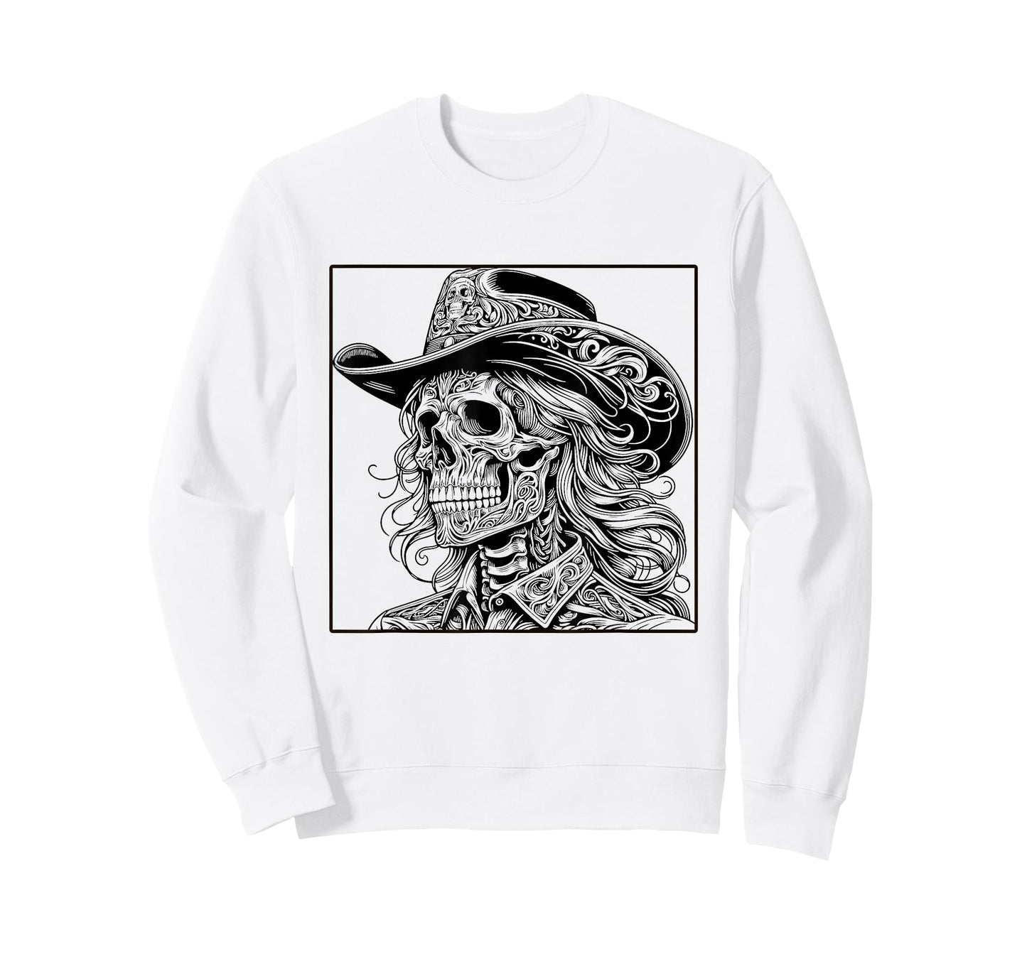 Rustic Skeleton Cowgirl Western Goth Grunge Gothic Skull T-Shirt