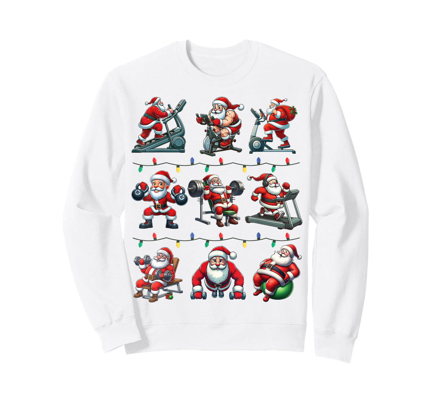Santa Fitness Collection Gym Workout Weightlifting Christmas T-Shirt