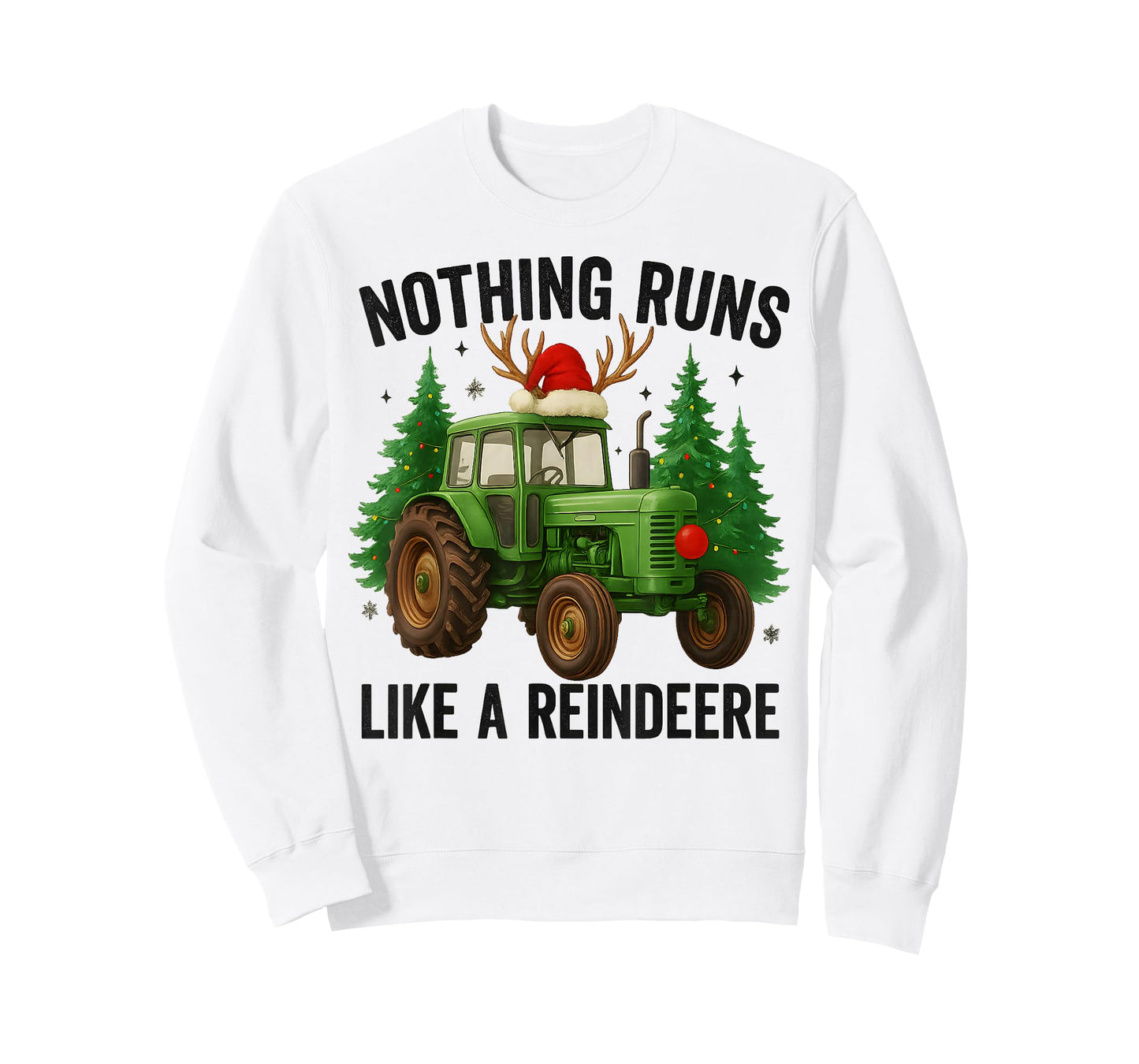 Christmas Tractor Farm Nothing Runs Like A Reindeer Xmas T-Shirt