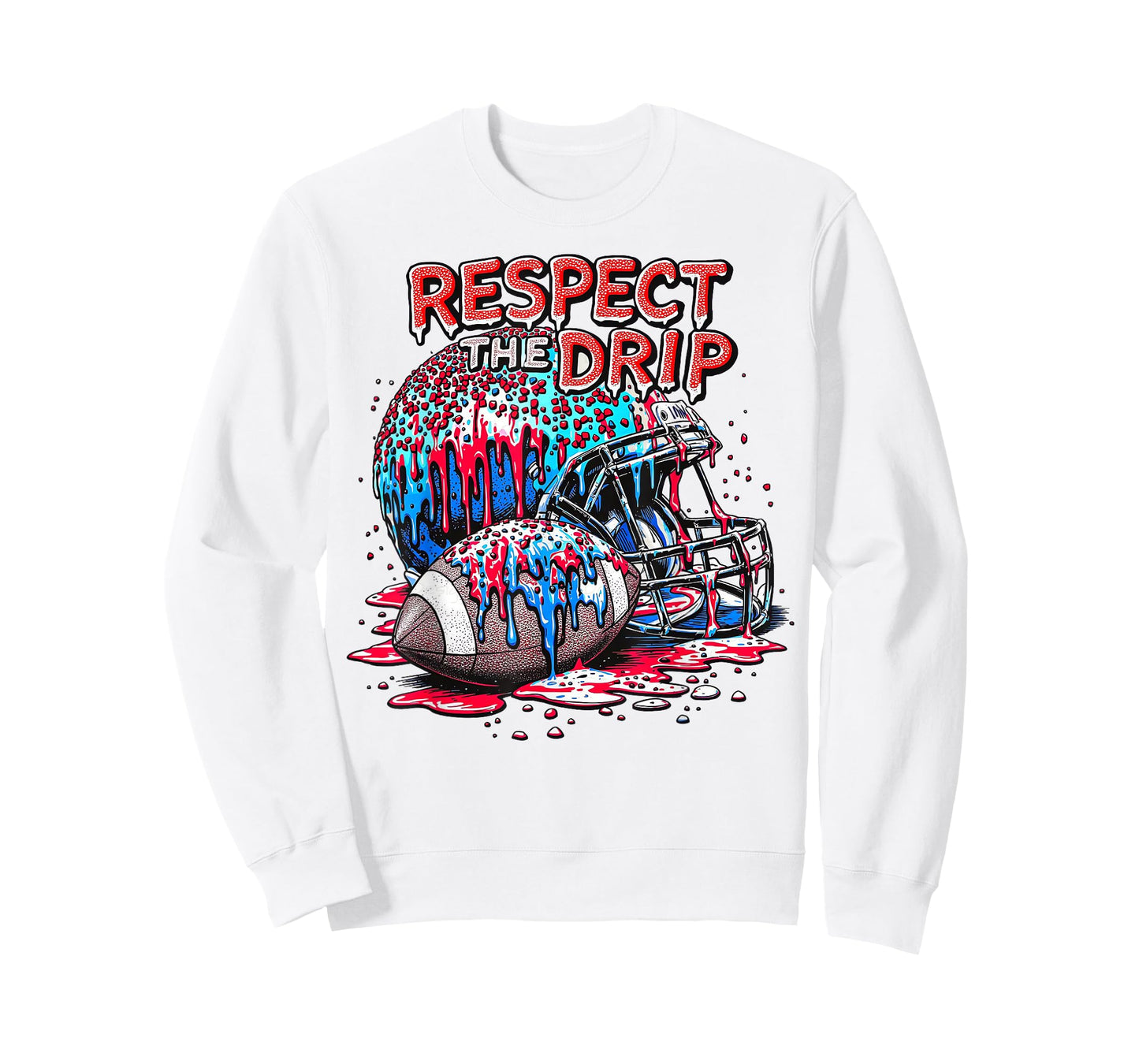 Football Drip for Boys Ice Cream Respect The Drip Football T-Shirt