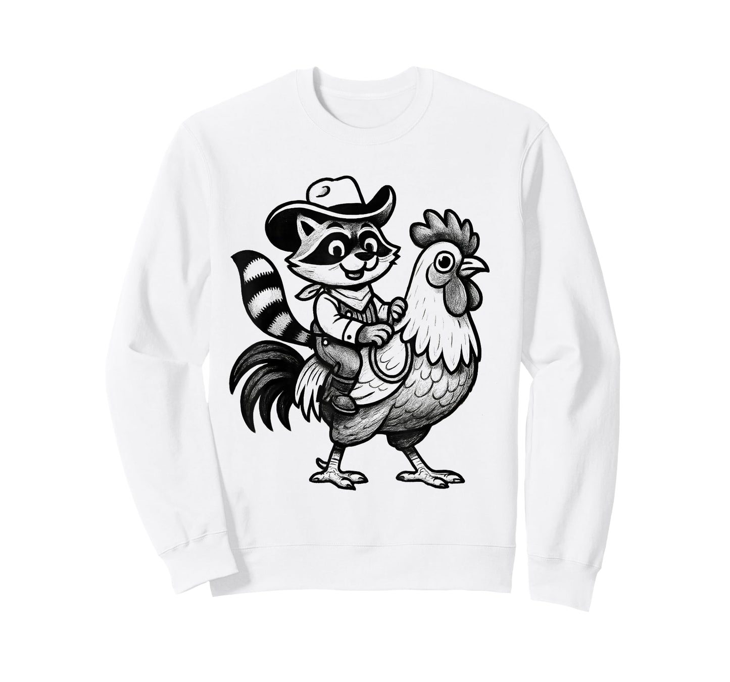Vintage Cowboy Hat Raccoon Riding Rooster Funny Western T-Shirt