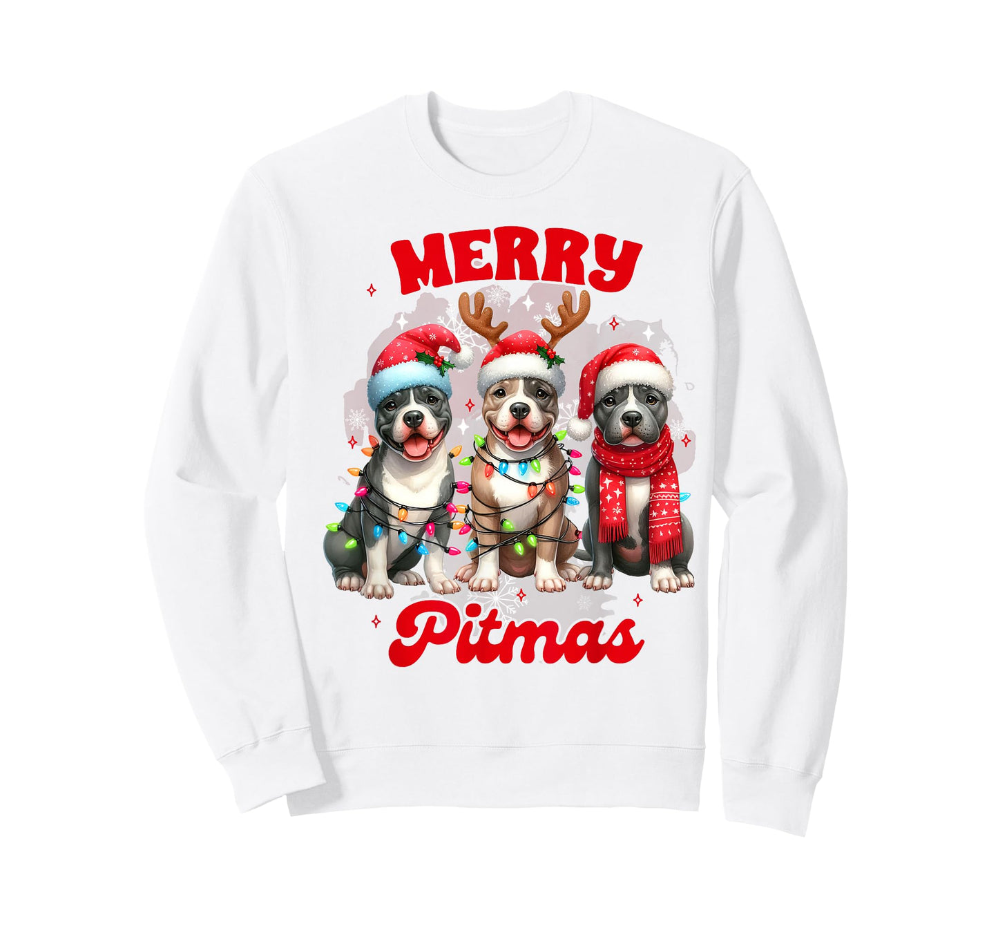 Pitbull Mom Pittie Mom Christmas Xmas Vibes Merry Pitmas T-Shirt