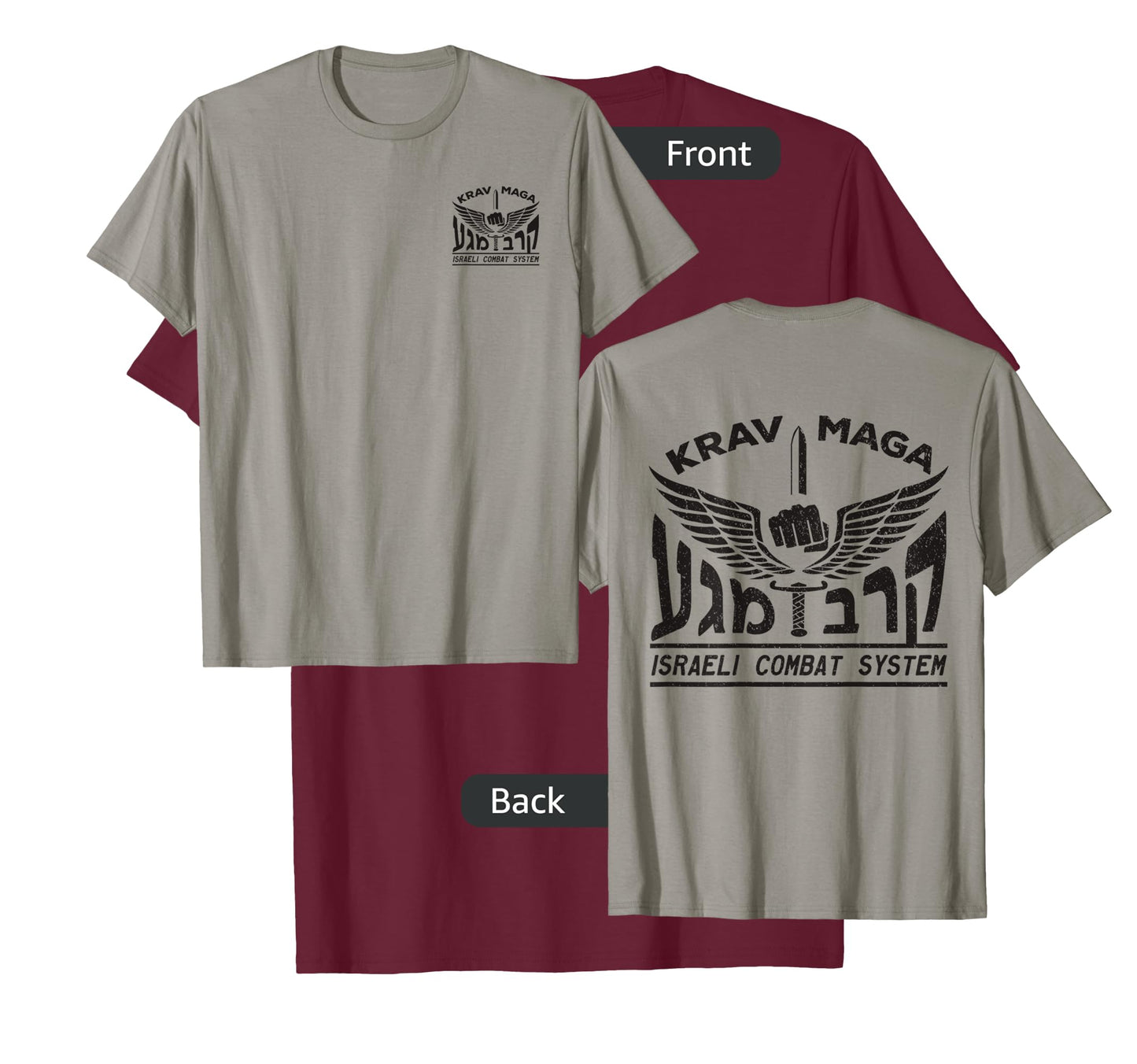 Krav MAGA Shirt Israeli Combat System IDF Front Back T-Shirt