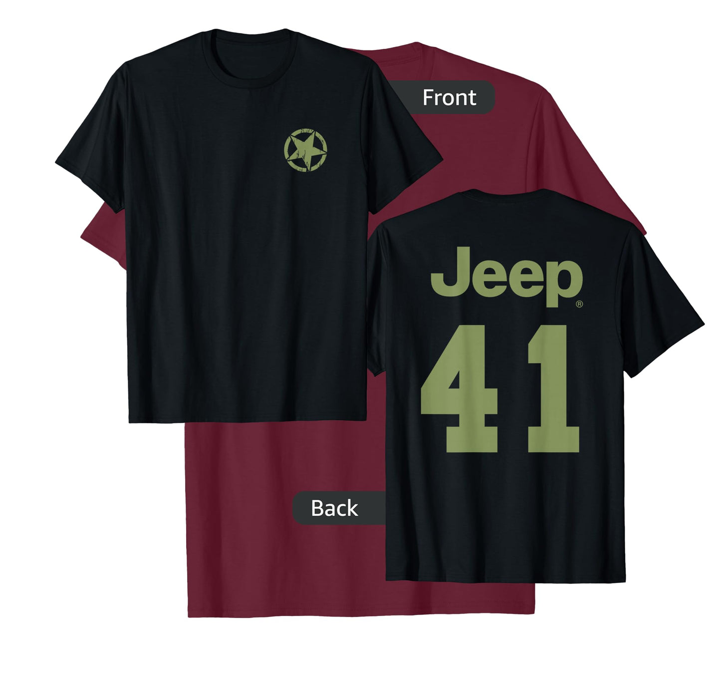 Jeep Star Jersey (Front/Back Print) T-Shirt