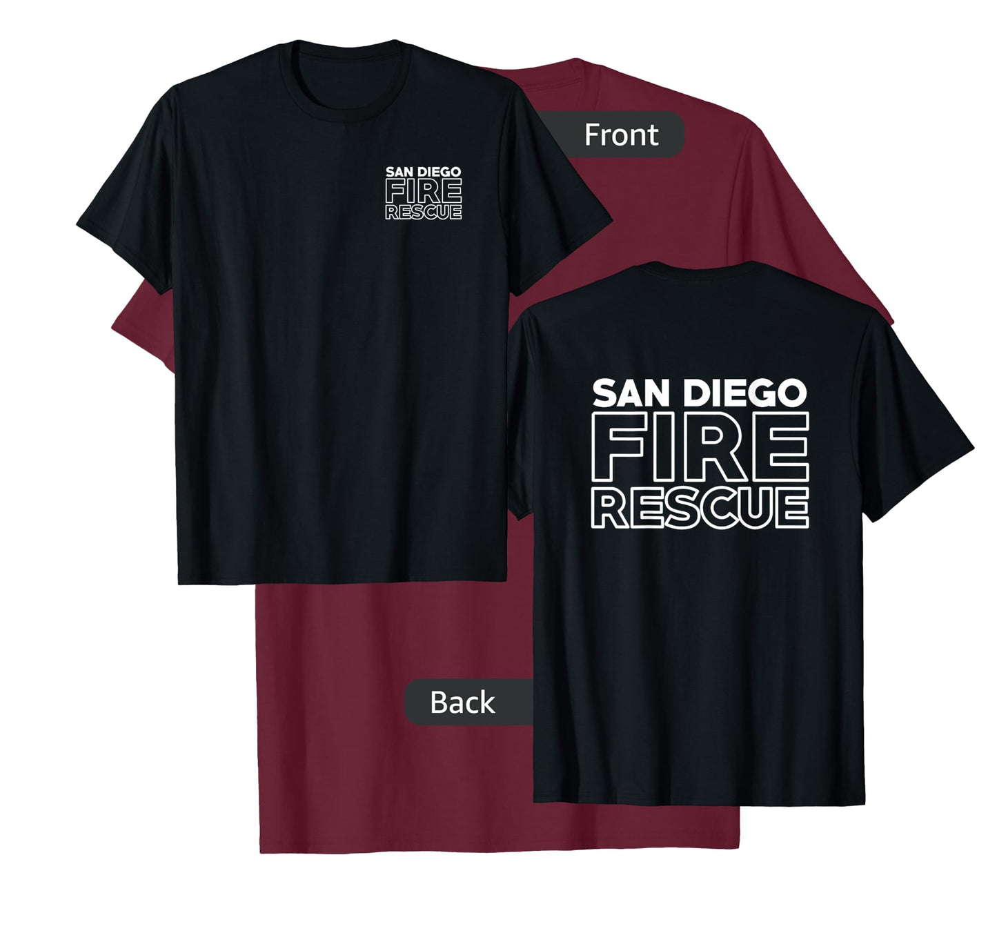 City of San Diego Fire Rescue California Fireman Duty T-Shirt