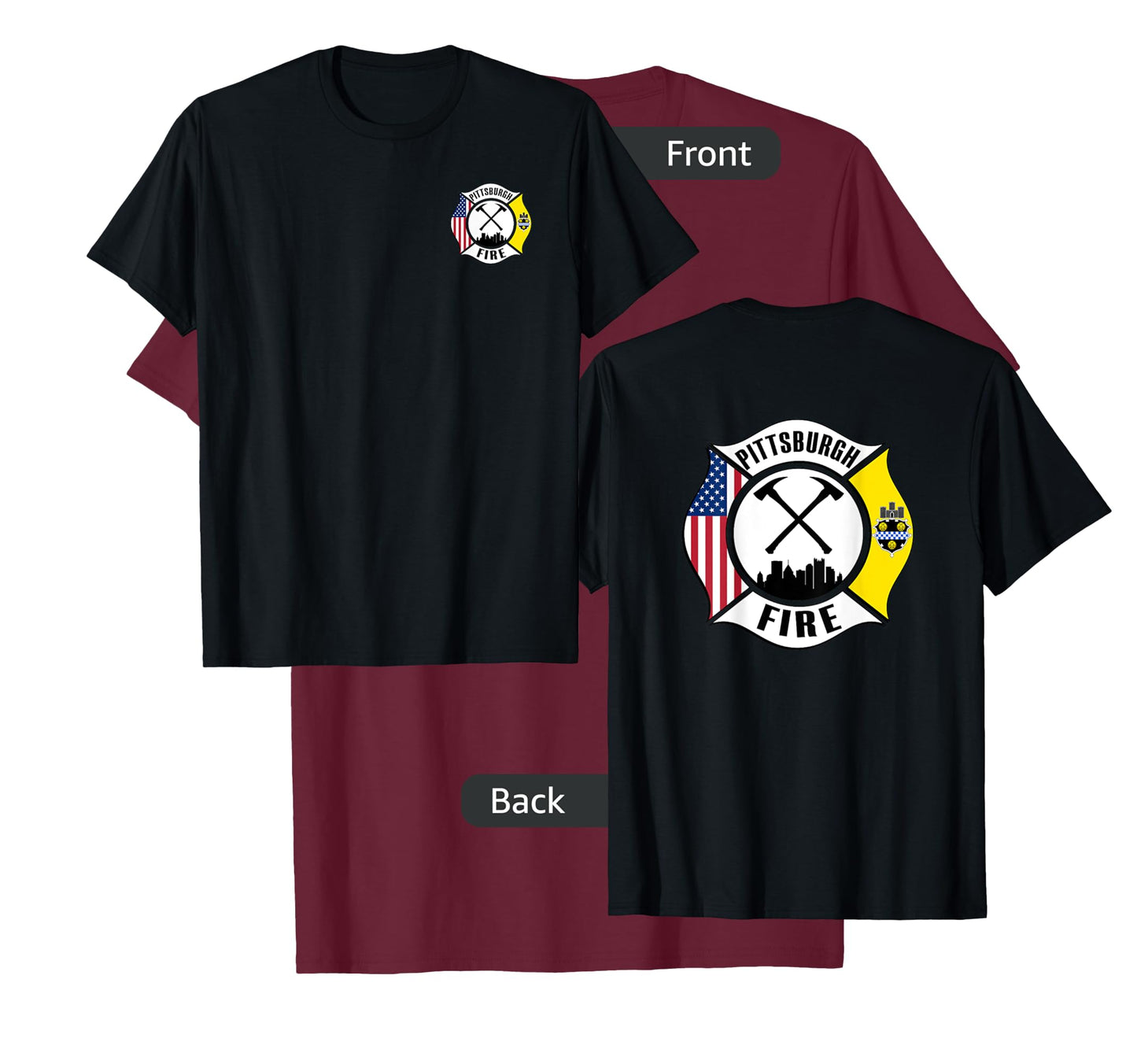 Pittsburgh Fire Bureau Pennsylvania Fireman Rescue Red Line T-Shirt