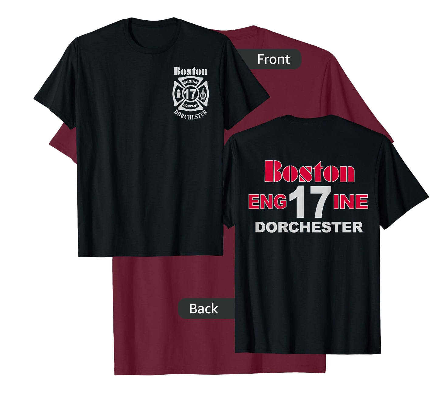 Boston Fire Department Engine 17 Dorchester - Light Graphics T-Shirt