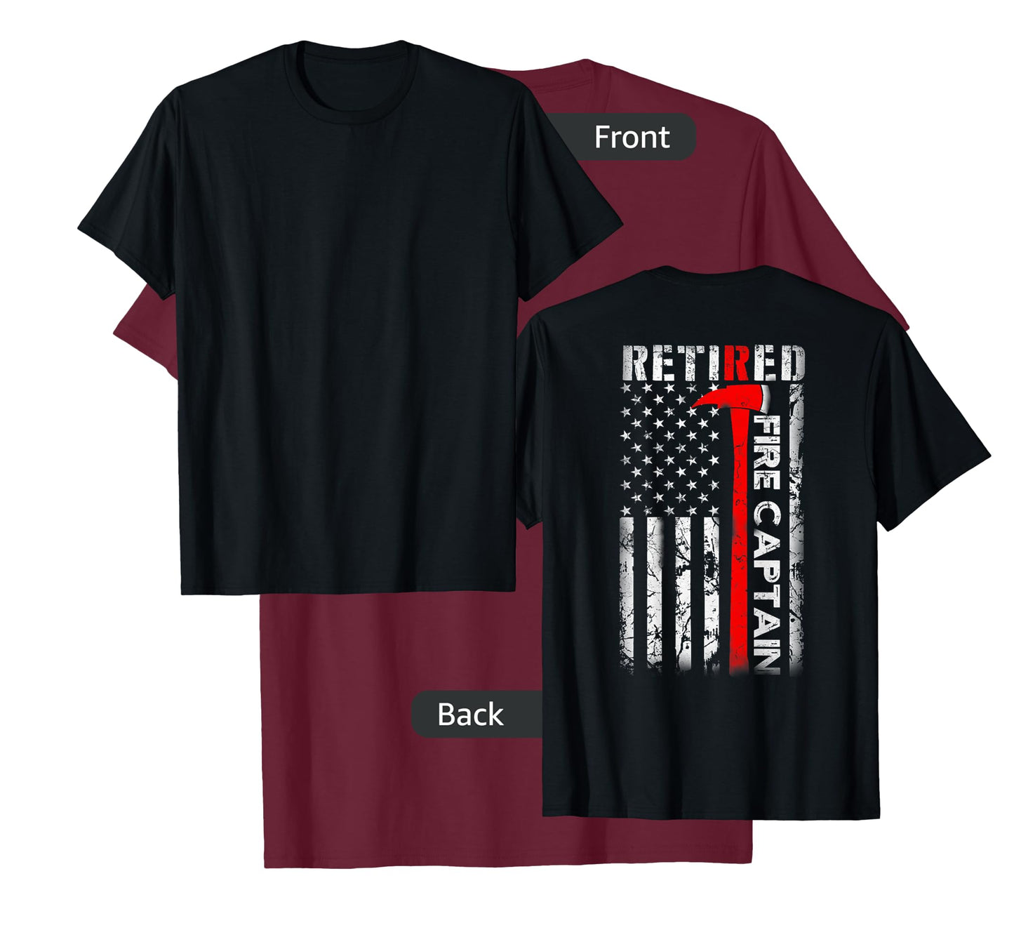 Retired Firefighter Fire Captain Retirement UAS flag Gifts T-Shirt