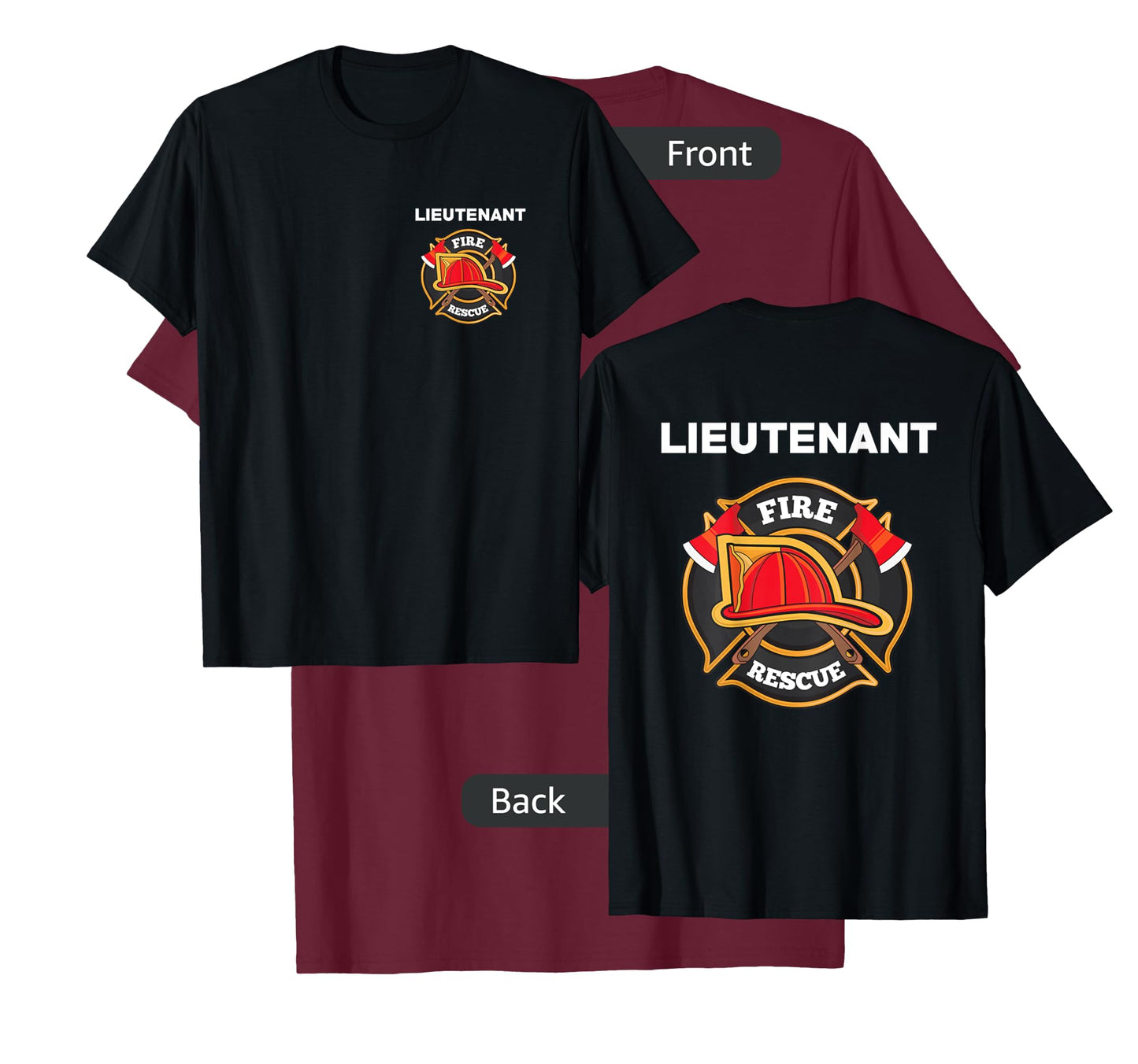 Yay! Thin Red Line Shirts Fire Rescue Lieutenant Department T-Shirt for Firefighters