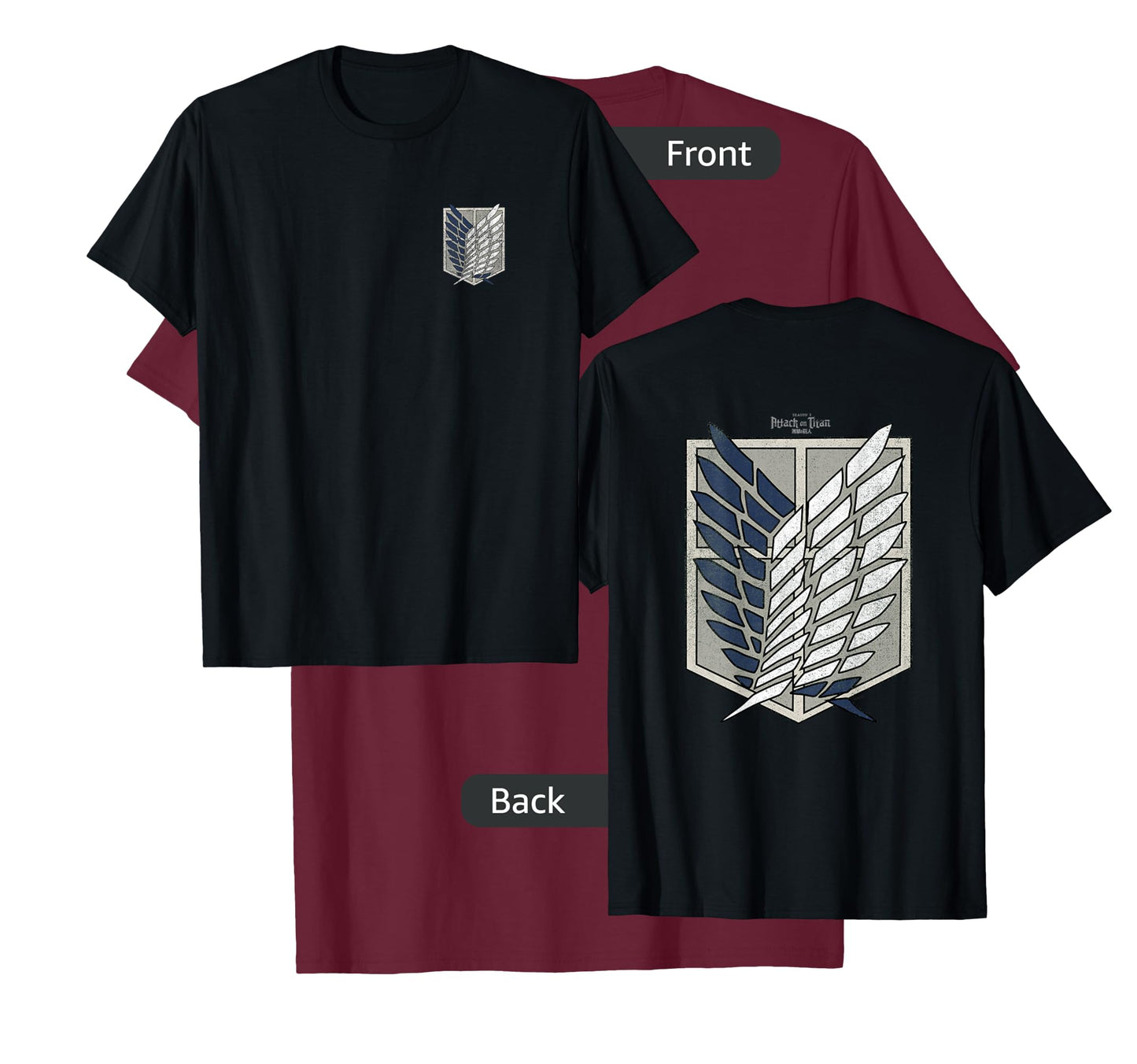 Attack on Titan Season 3 Scout Regiment Emblem Front Back T-Shirt
