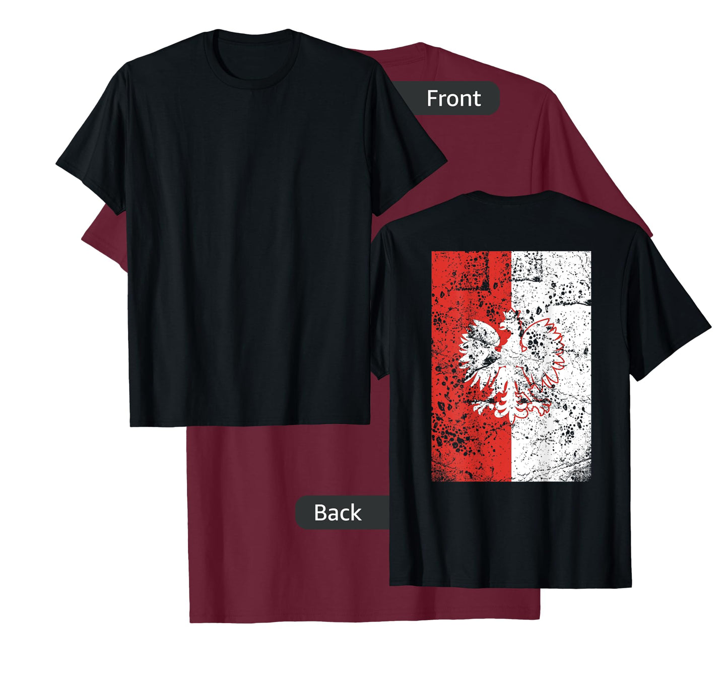 Poland Flag Vintage Big Polska Eagle Polish Pride Country T-Shirt
