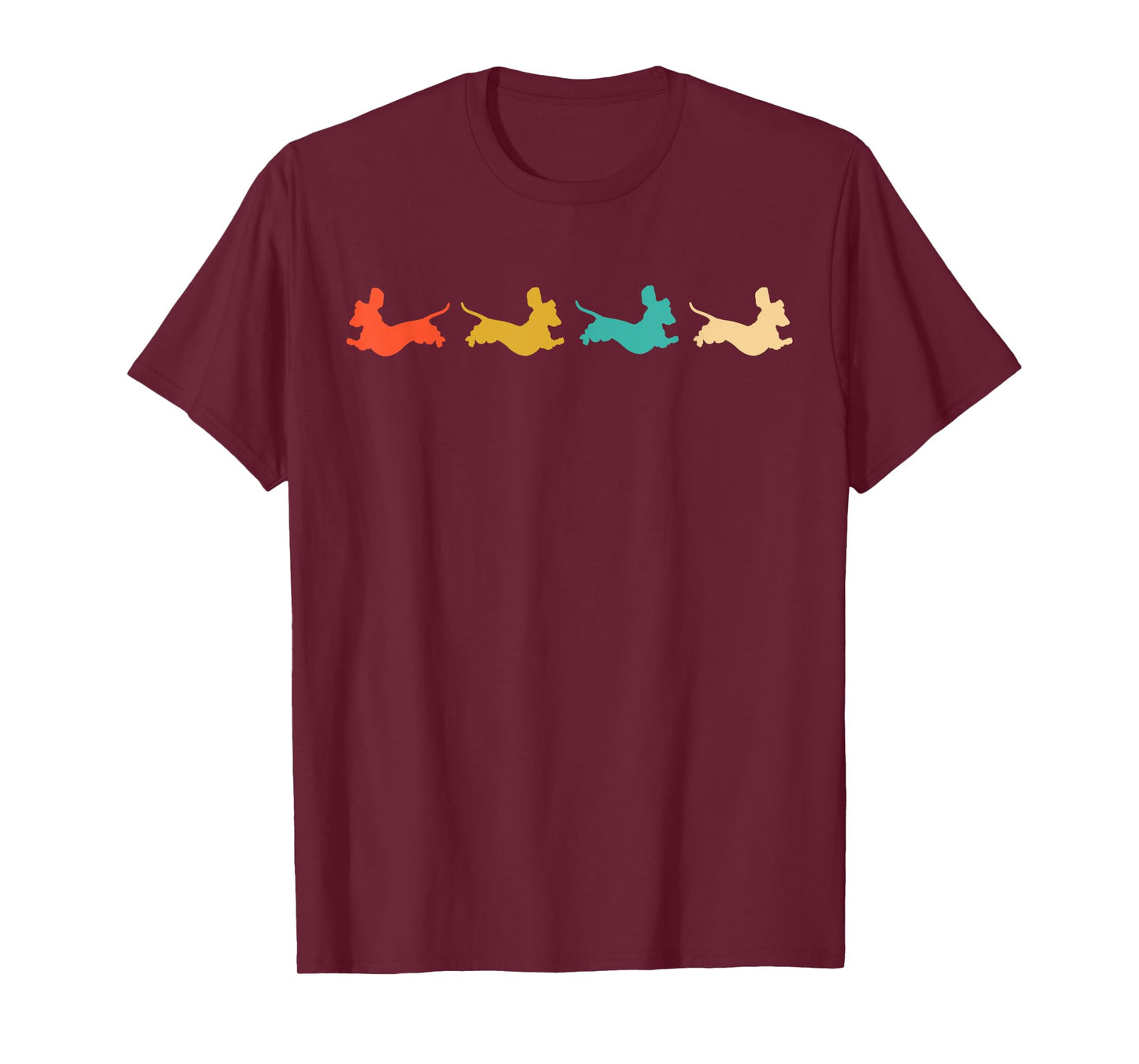 Dachshund Dachshund Dog Silhouette Retro Gift for Dog Lovers Men Women Girls Kids T-Shirt