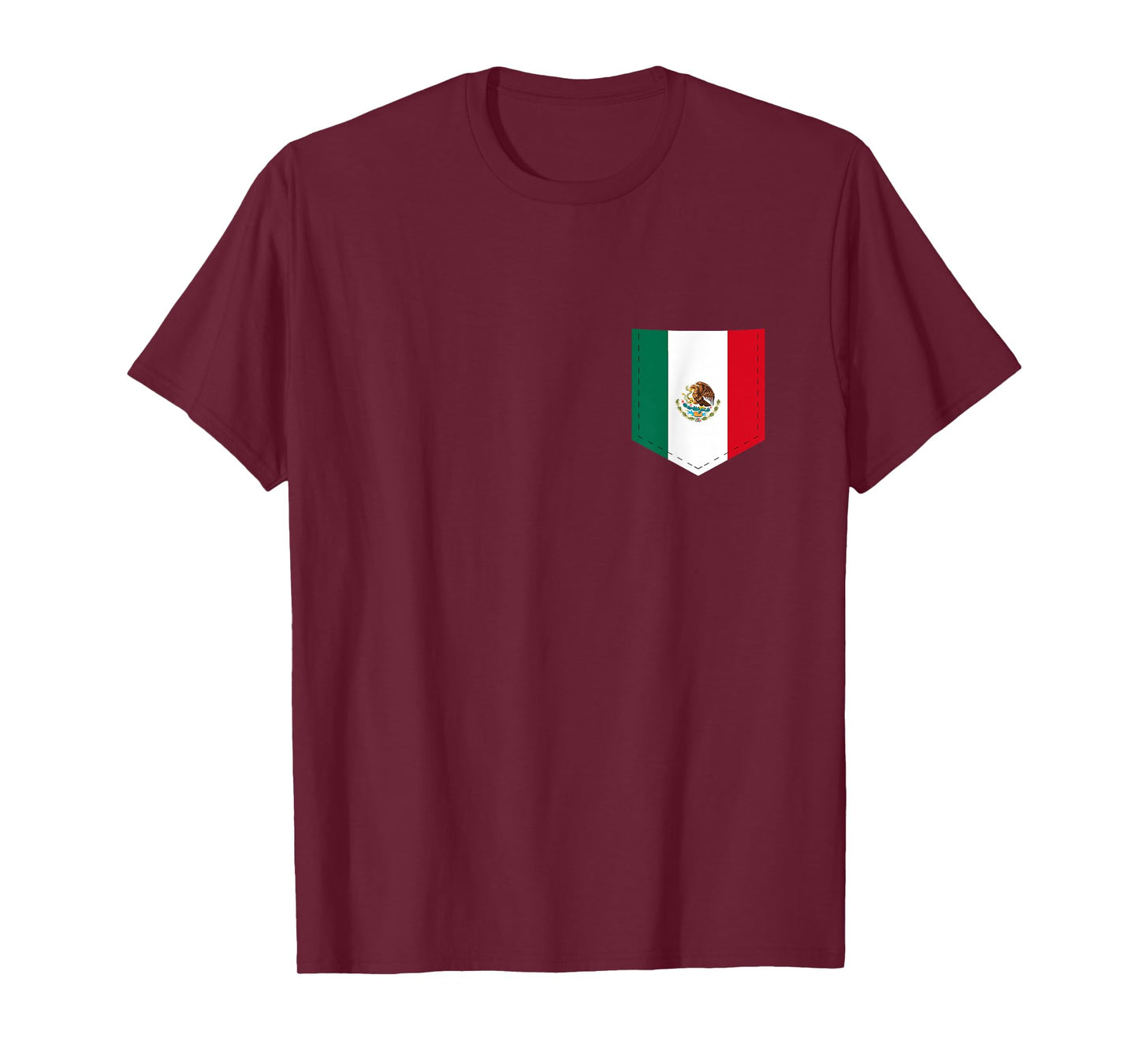 Mexico Flag with Printed Mexican Flag Pocket T-Shirt