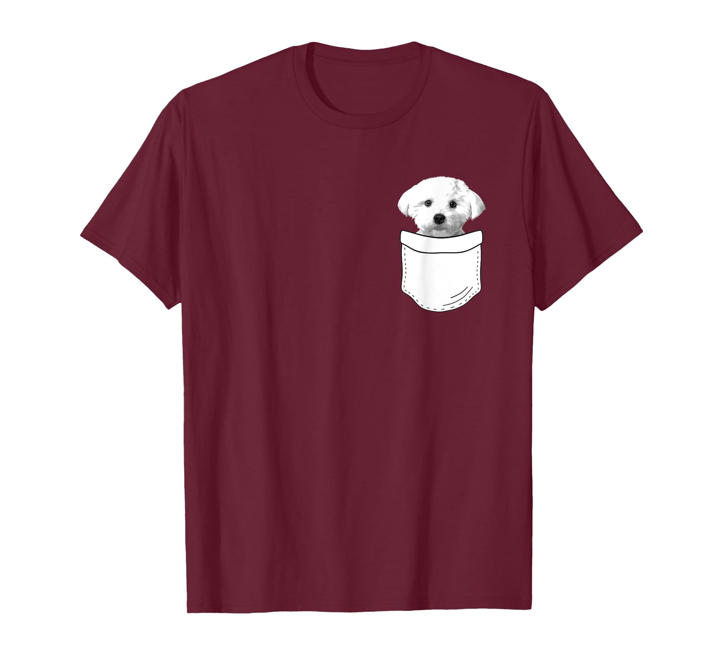Cool Maltese Art For Men Women Dog In A Pocket Dog Trainer T-Shirt