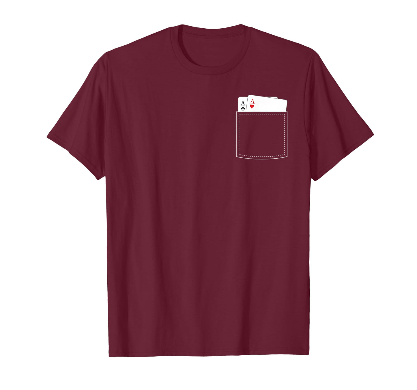 Pocket Blackjack Cards Poker red Heart & Clubs design T-Shirt