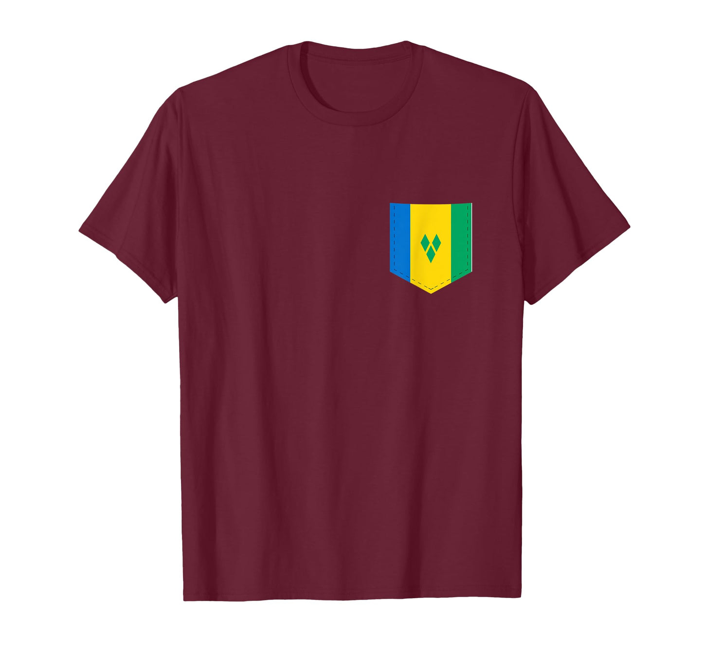 Saint Vincent Flag Tee with Printed Vincentians Flag Pocket
