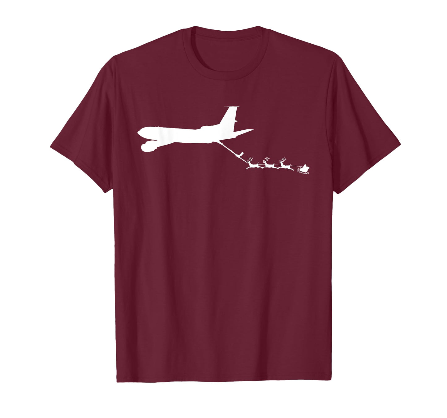 Refueling Santa's Sleigh Funny Christmas Airplane T-Shirt T-Shirt