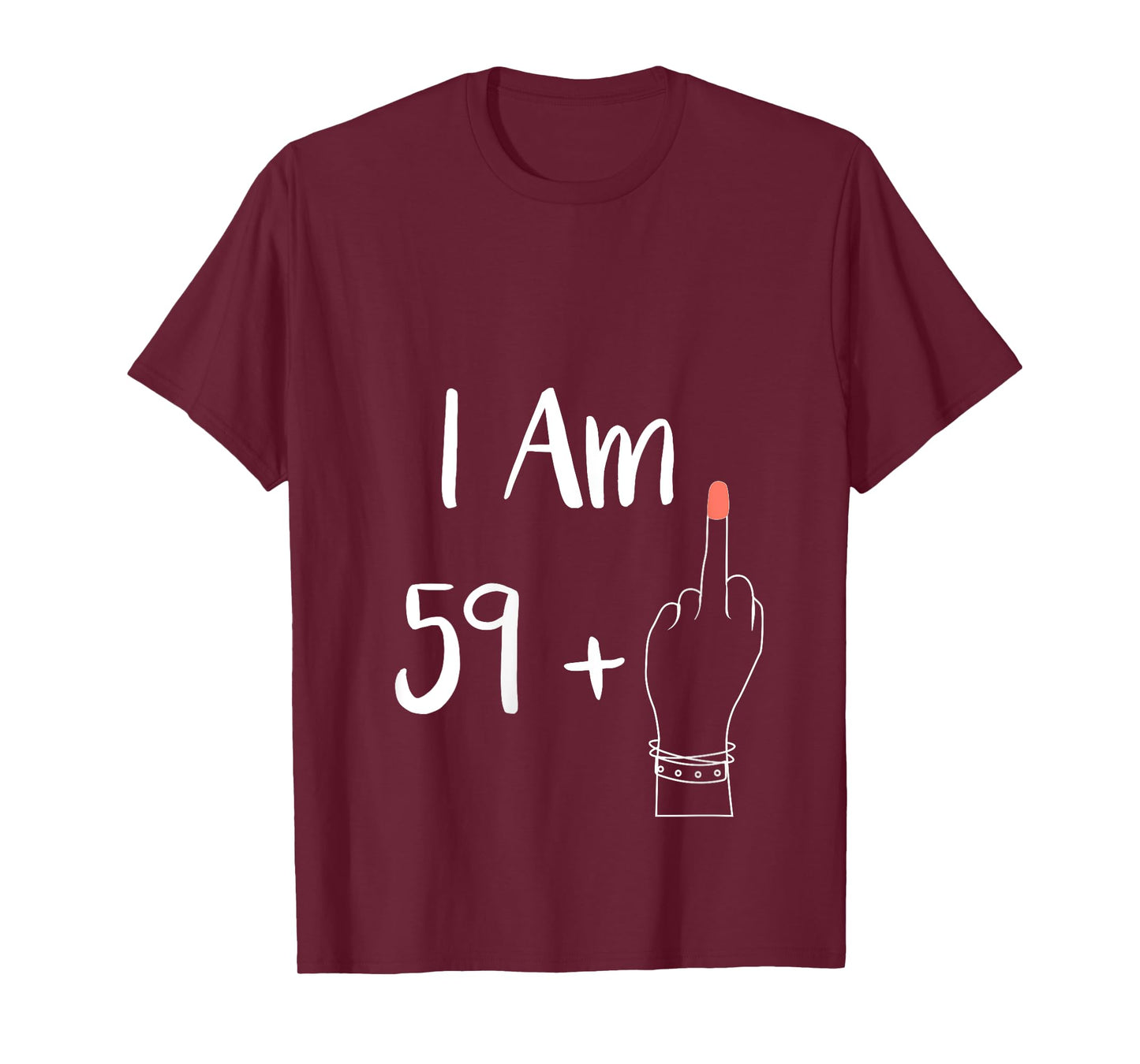 Womens I Am 59 Plus 1 Middle Finger for A 60th Women 60 Years Old V-Neck T-Shirt