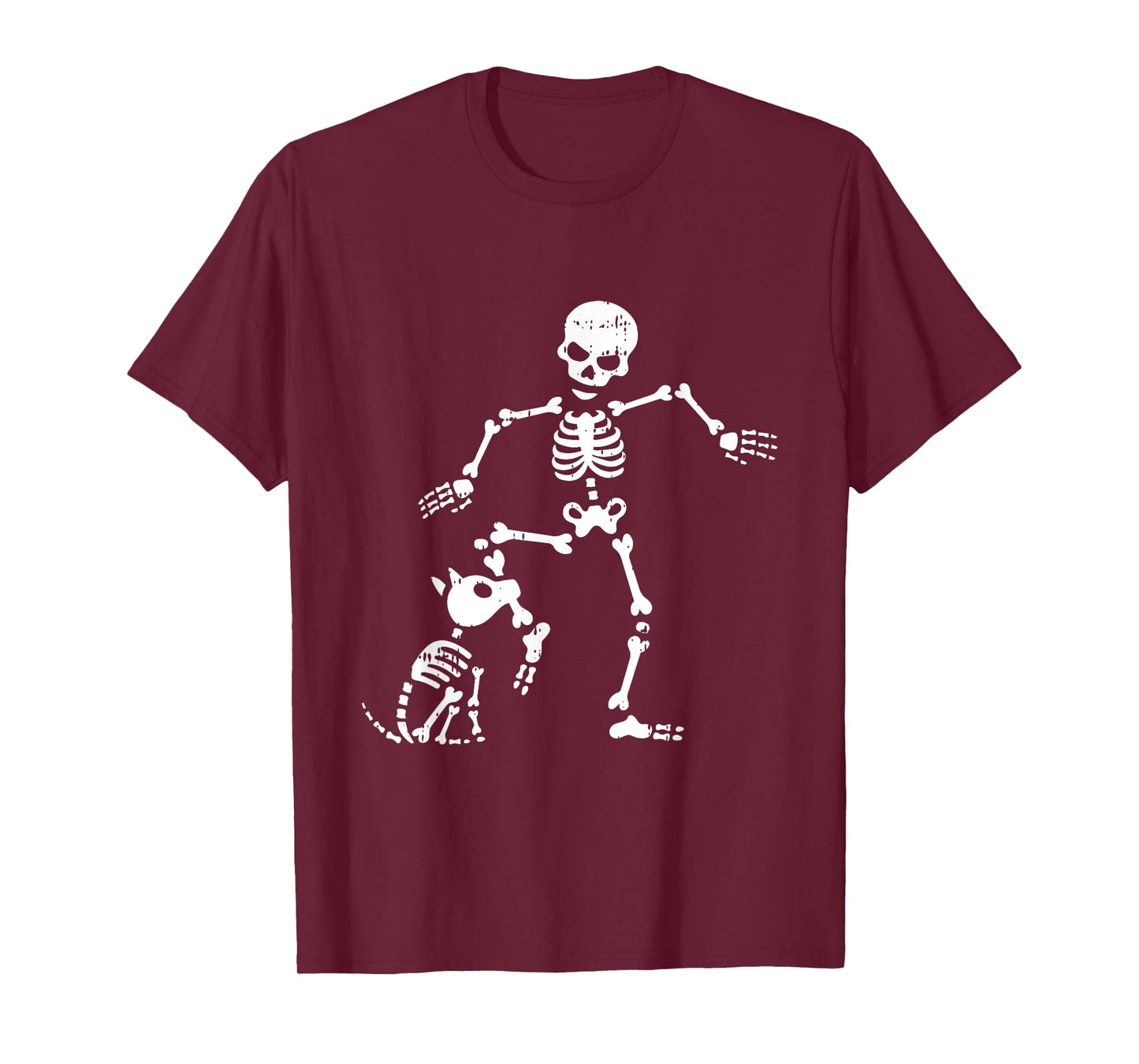 Skeleton And Dog Halloween Costume Funny Skull Men Women T-Shirt