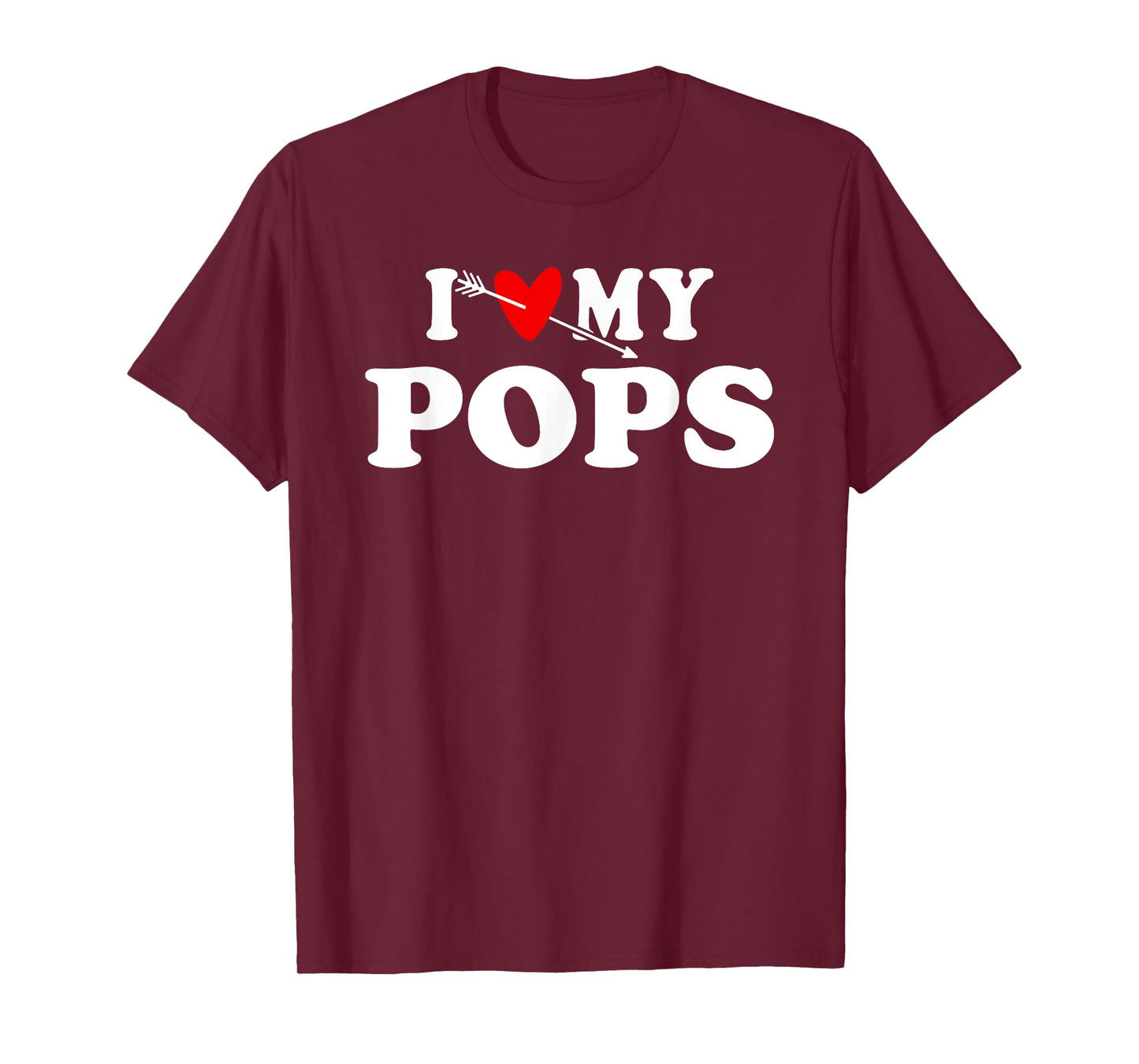 I Love My Pops with Heart Fathers day Wear for Kid Boy Girl T-Shirt