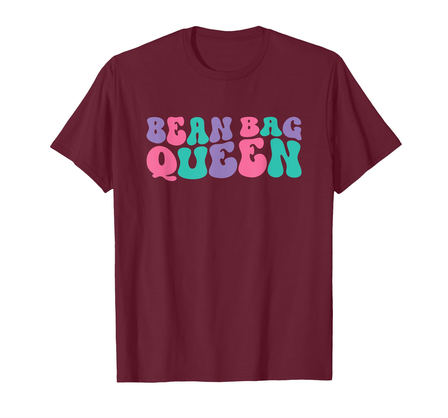Bean Bag Queen Womens Bean Bag Toss Retro Vintage Wavy T-Shirt