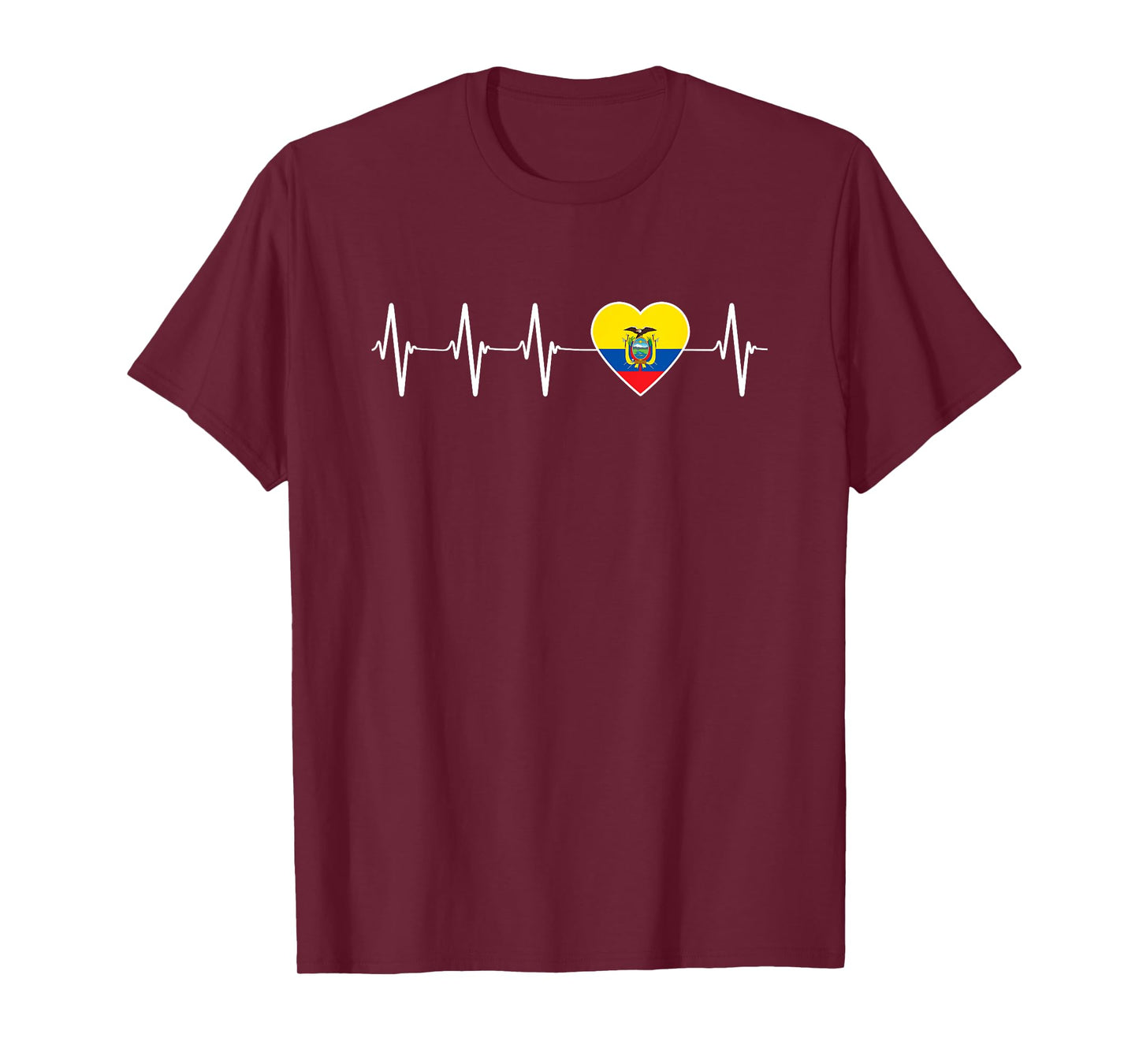 Ecuadorian Heartbeat I Love Ecuador Flag Gift T-Shirt