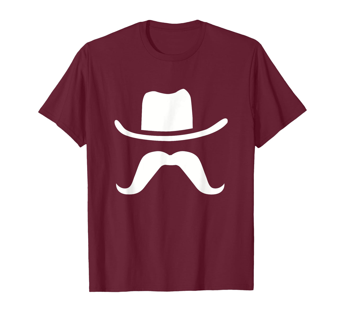 Cowboy Hat & Mustache Funny Silhouette Dark T-Shirt
