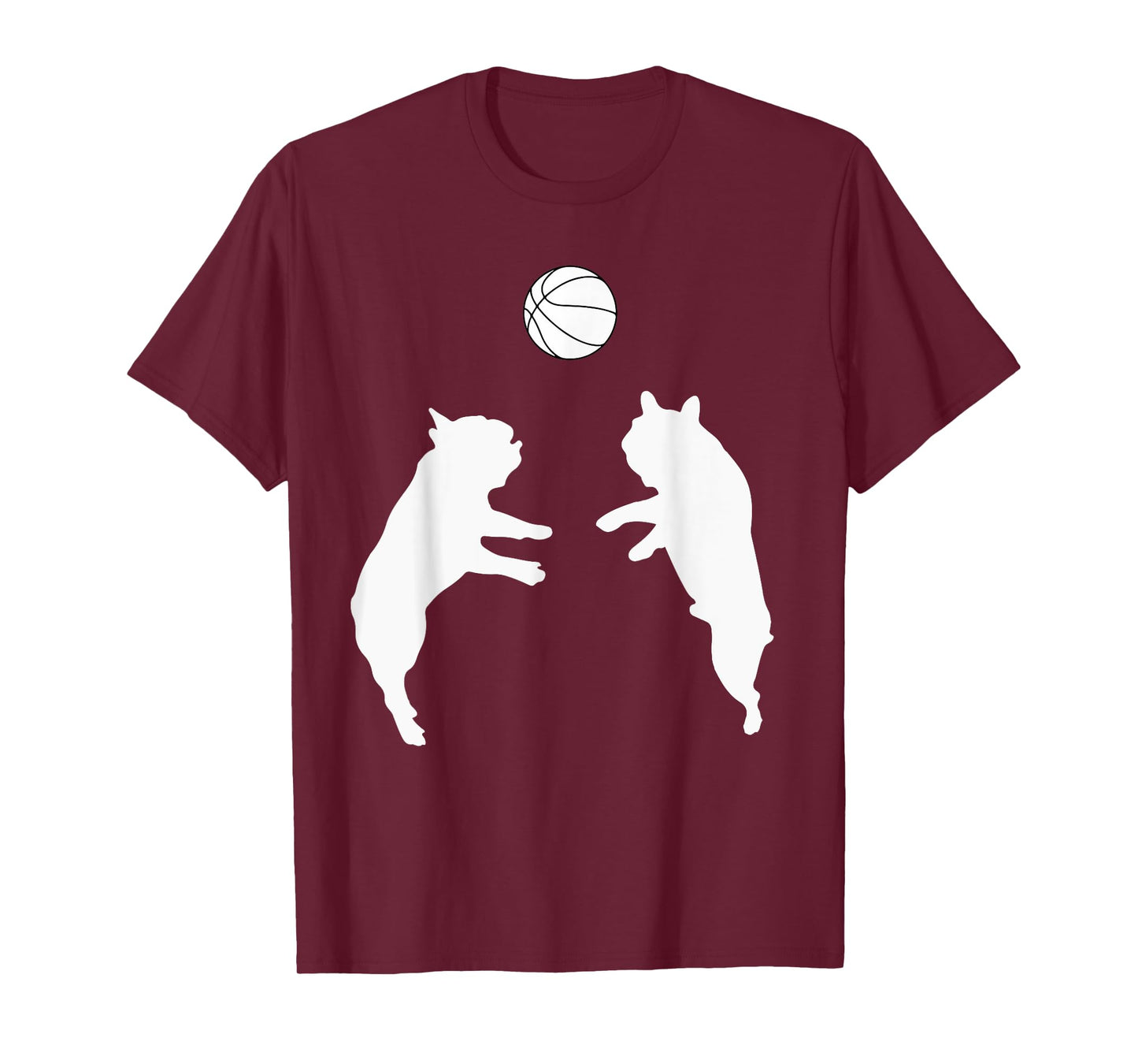 Funny Frenchie Basketball French Bulldog Puppy Playing Ball Men Women Kids T-Shirt