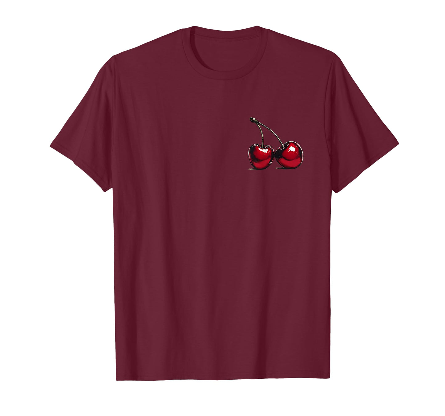 Retro Cherry Opposite Direction,Fruit Lover Funny Gift Tee T-Shirt