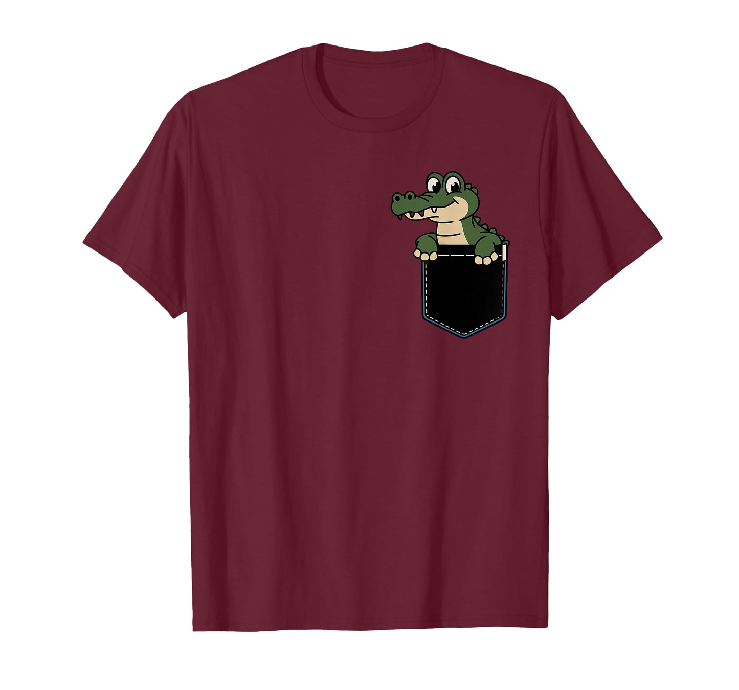 Funny Crocodile In Pocket Animal Cute Women Men T-Shirt