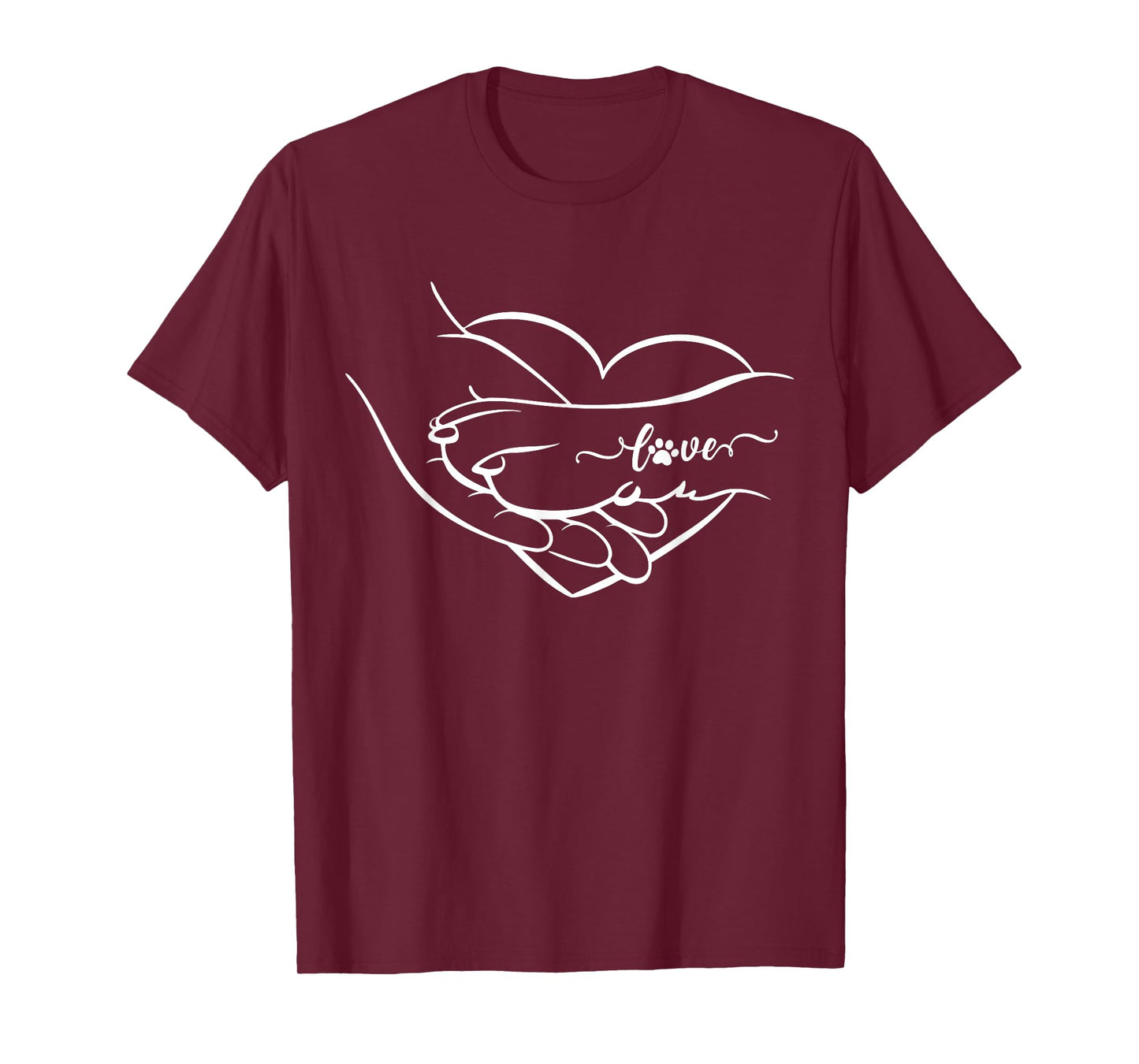 Heart Human And Dog Paw Fist Bump Dog Lover Friendship T-Shirt