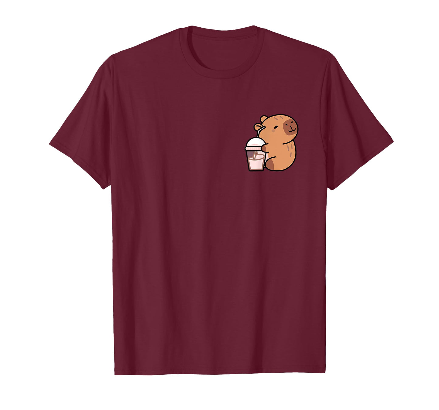 Cute Capybara Kawaii Anime Drinking Bubble Tea Lover T-Shirt
