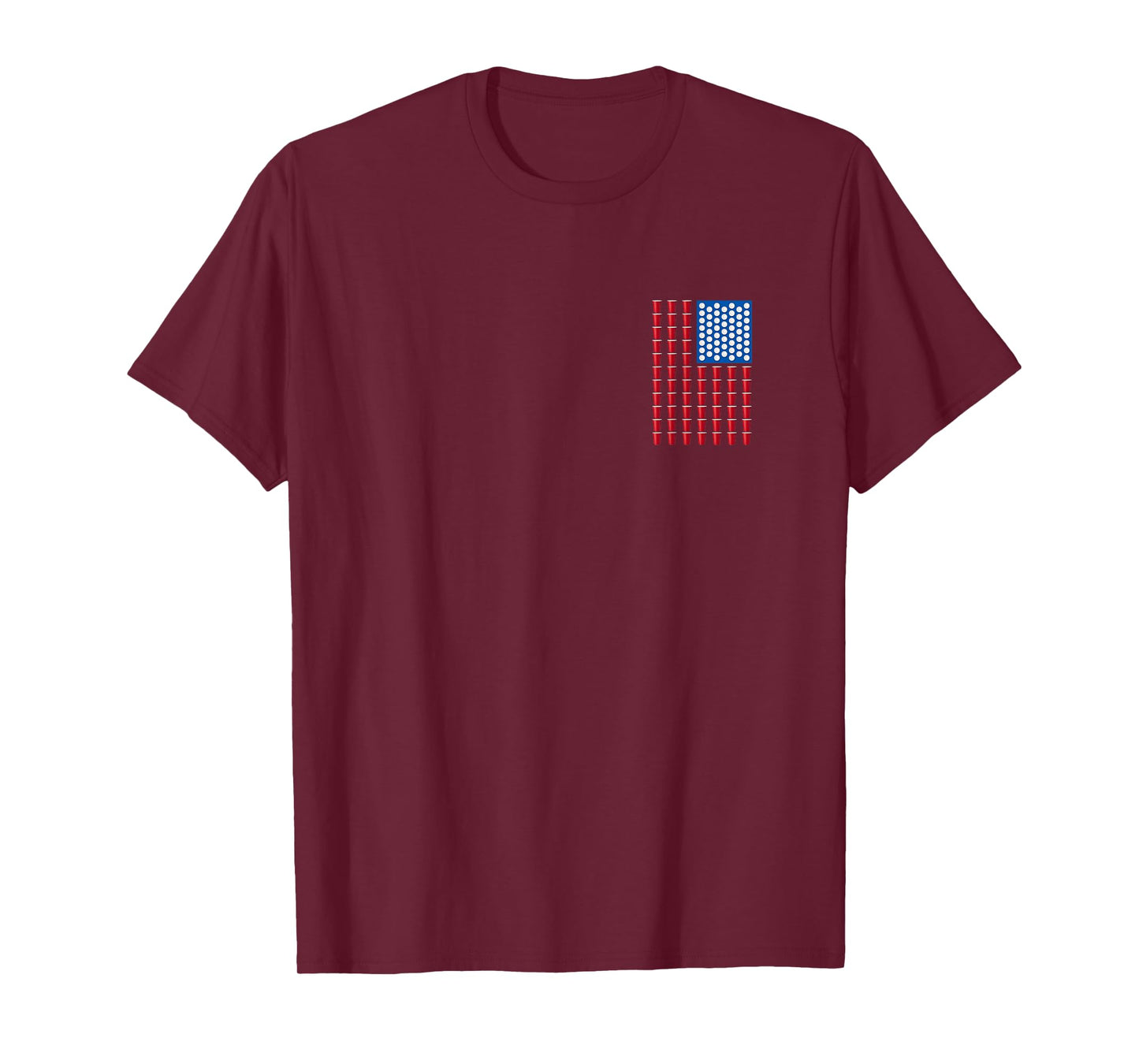 Beer Pong Red Solo Cup American Flag USA T-Shirt Women Men T-Shirt