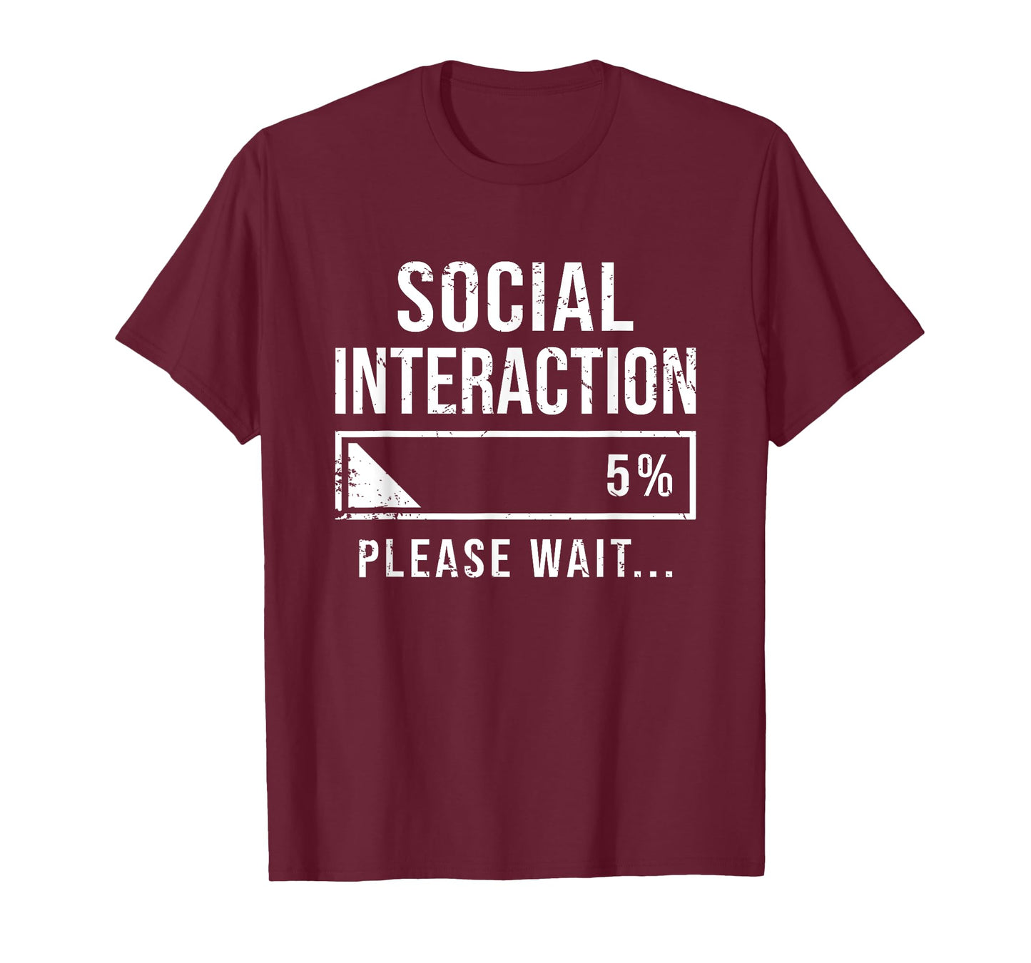 Social Battery Low Funny Introvert Loading Bar Sarcasm T-Shirt