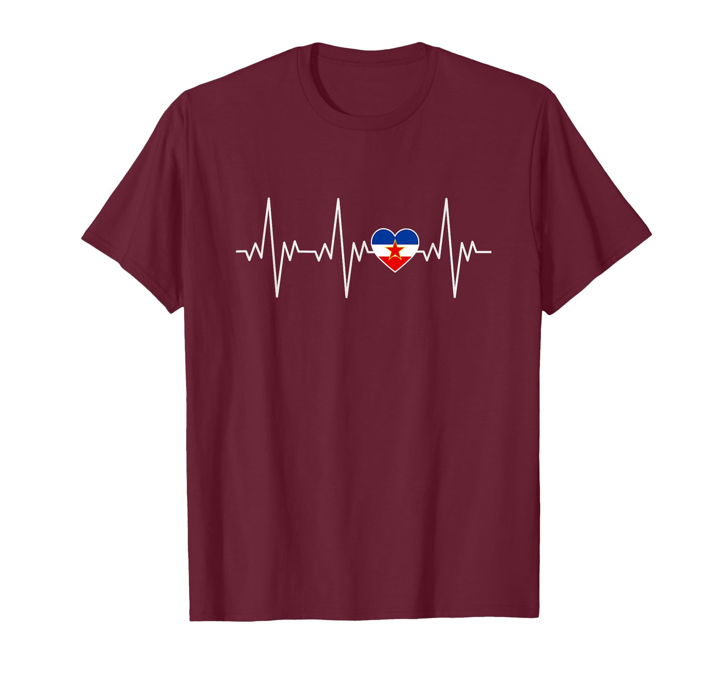 Balkan Design Jugoslavija Balkanovic gift Yugoslavia Flag Yugoslavian Frequency Pulse or Heartbeat T-Shirt
