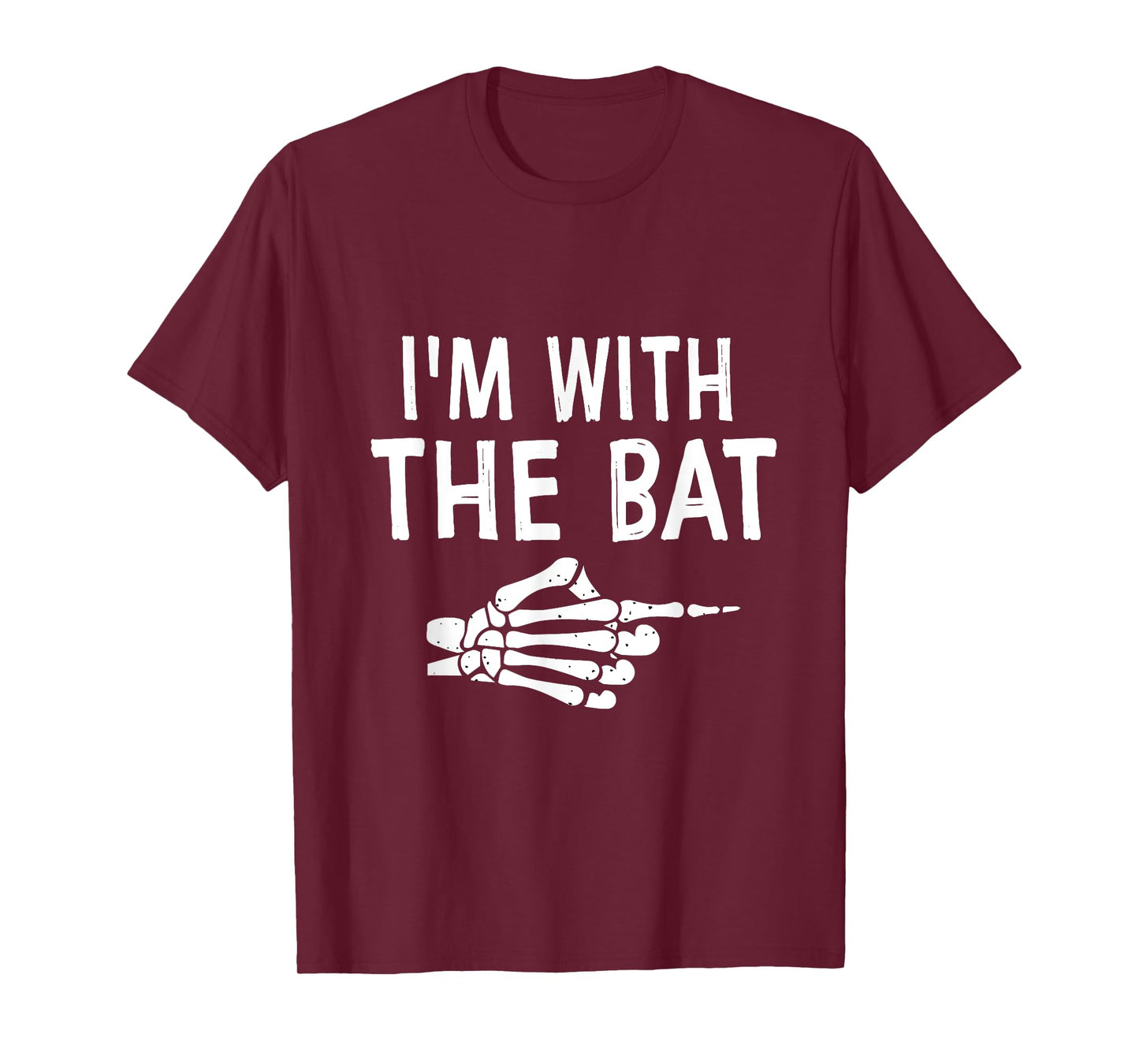 I'm With The Bat Funny Matching Couple Halloween Costume T-Shirt