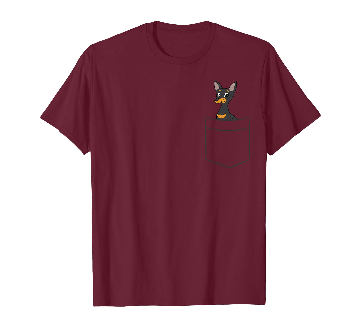 Miniature Pinscher Dog In Pocket Funny Miniature Pinscher T-Shirt