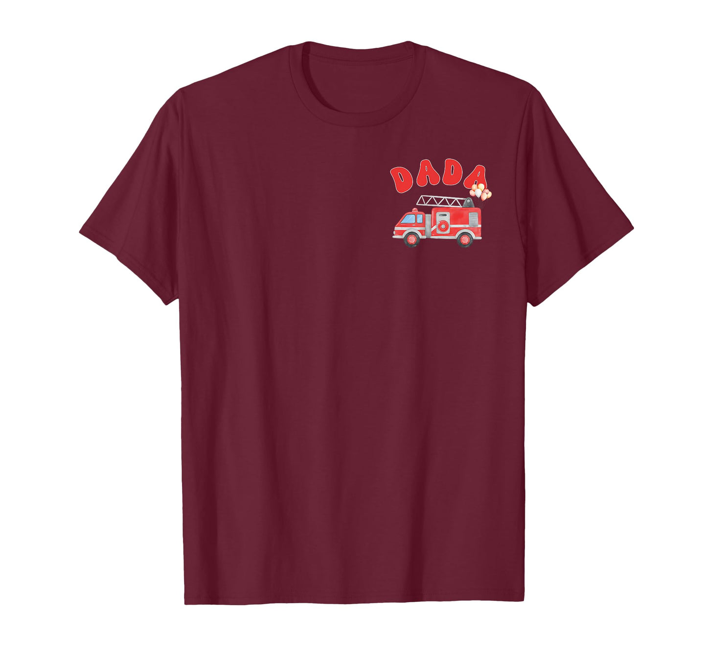 Dada of The First Birthday Boy Fire Truck Firefighter Family T-Shirt