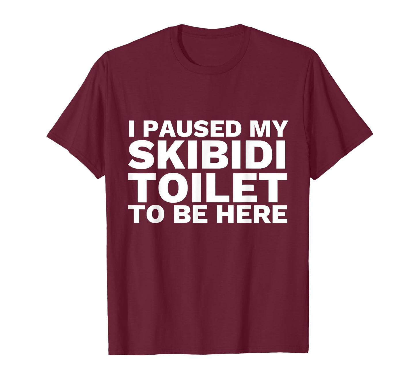 I Paused My Skibidi Toilet To Be Here Funny Slang T-Shirt