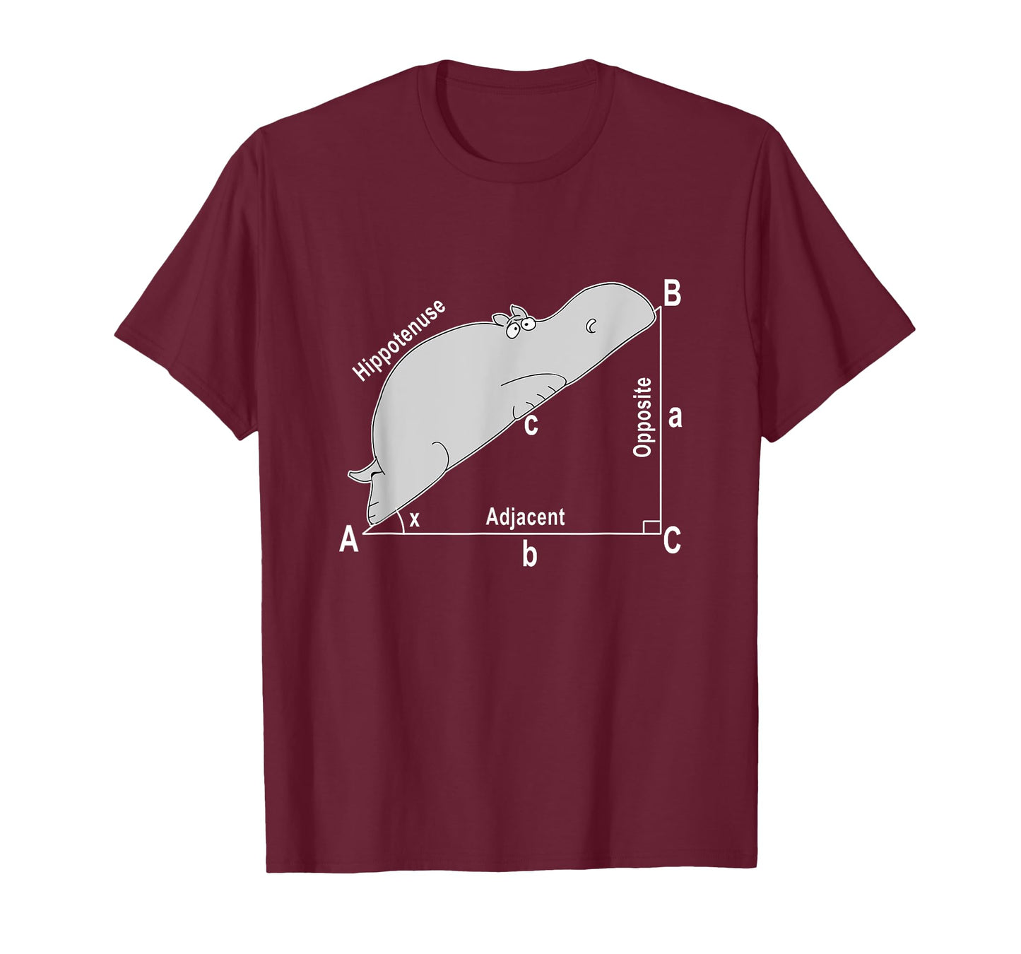 Hippo Math Analytical Funny Sarcasm Humor Teacher Men Women Girls Kids T-Shirt