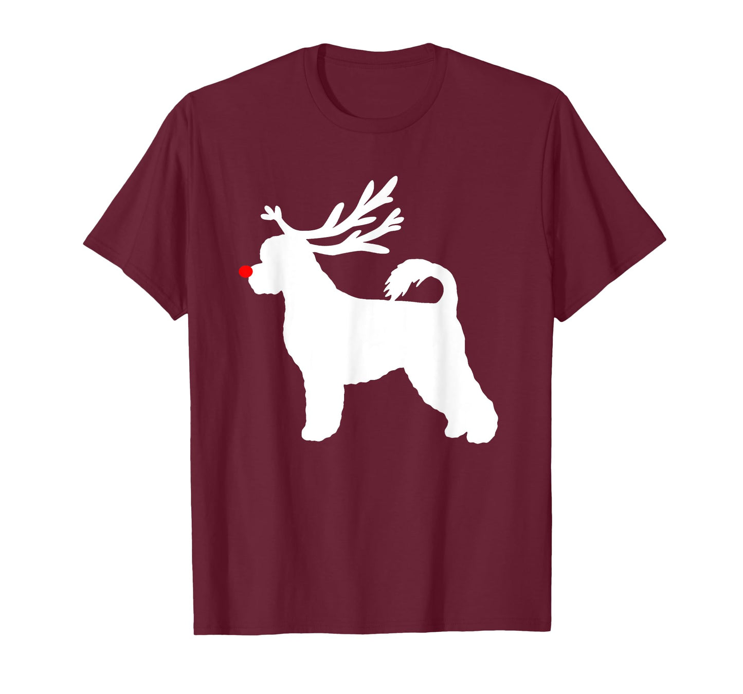 Funny Portuguese Water Dog Christmas Reindeer Antlers Xmas T-Shirt