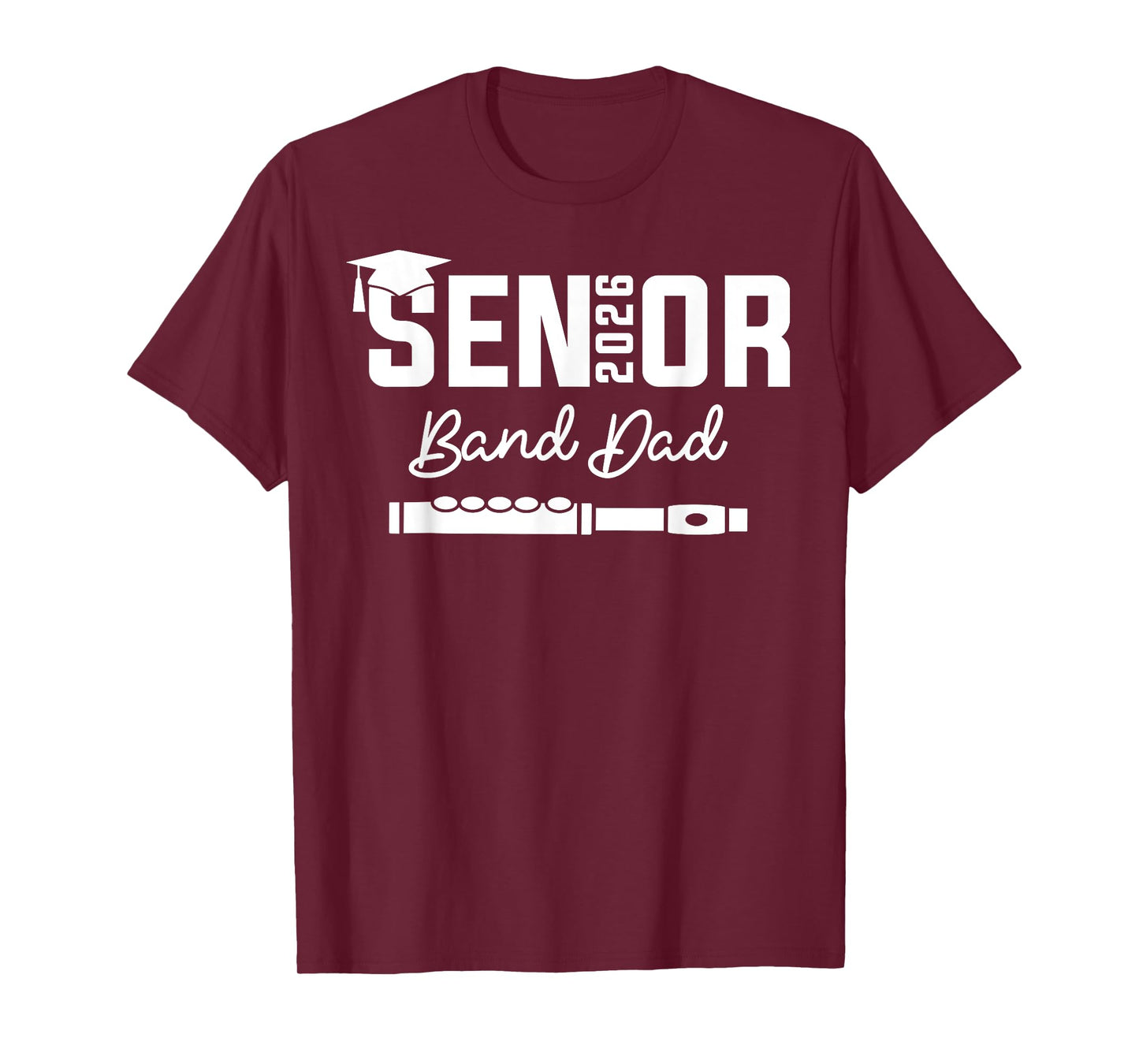 Senior Band Dad 2026 Marching Band Class Of 2026 Flute T-Shirt