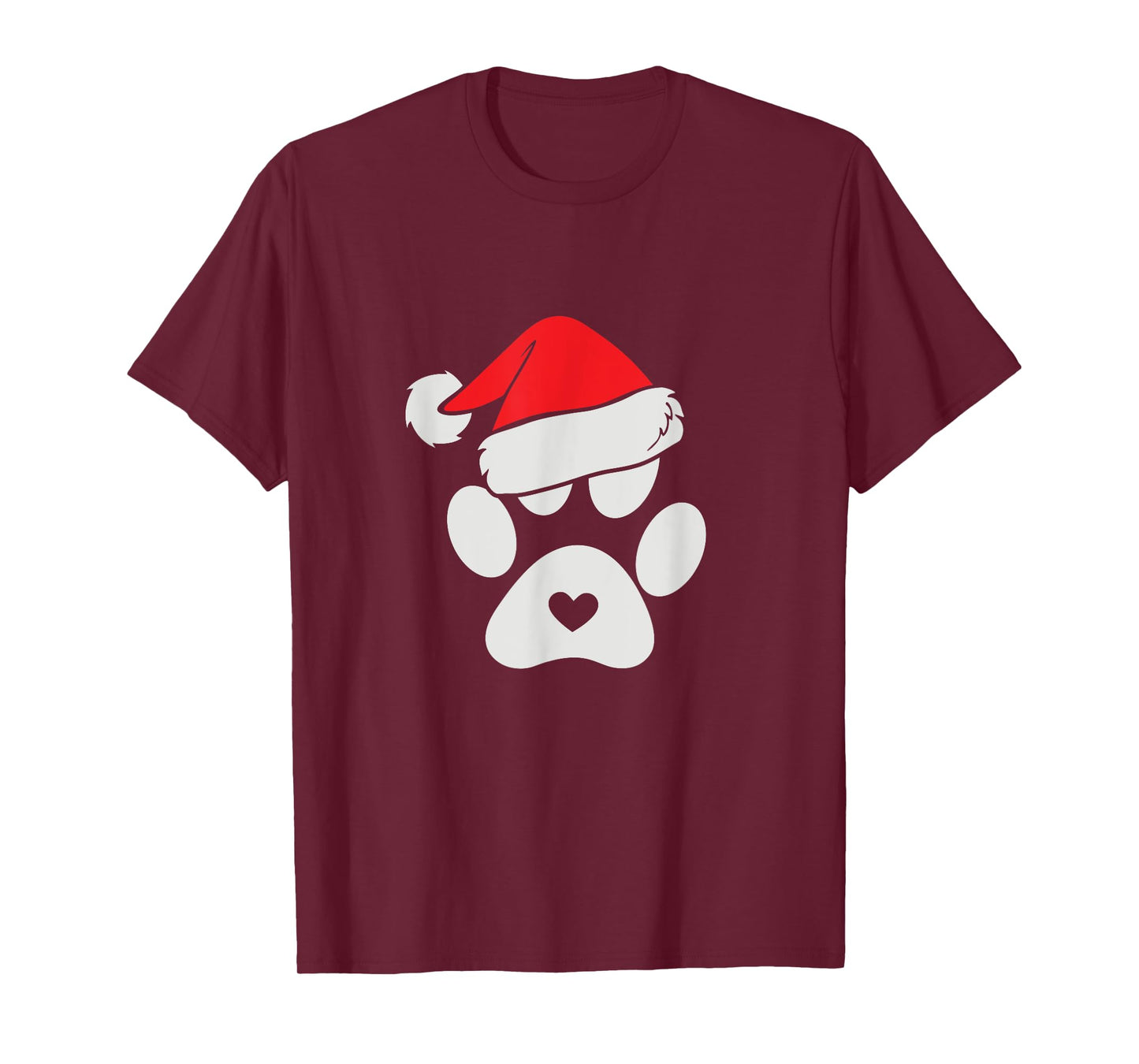 Paws Santa Hat Dog Cat Paw Christmas Pet Lover T-Shirt