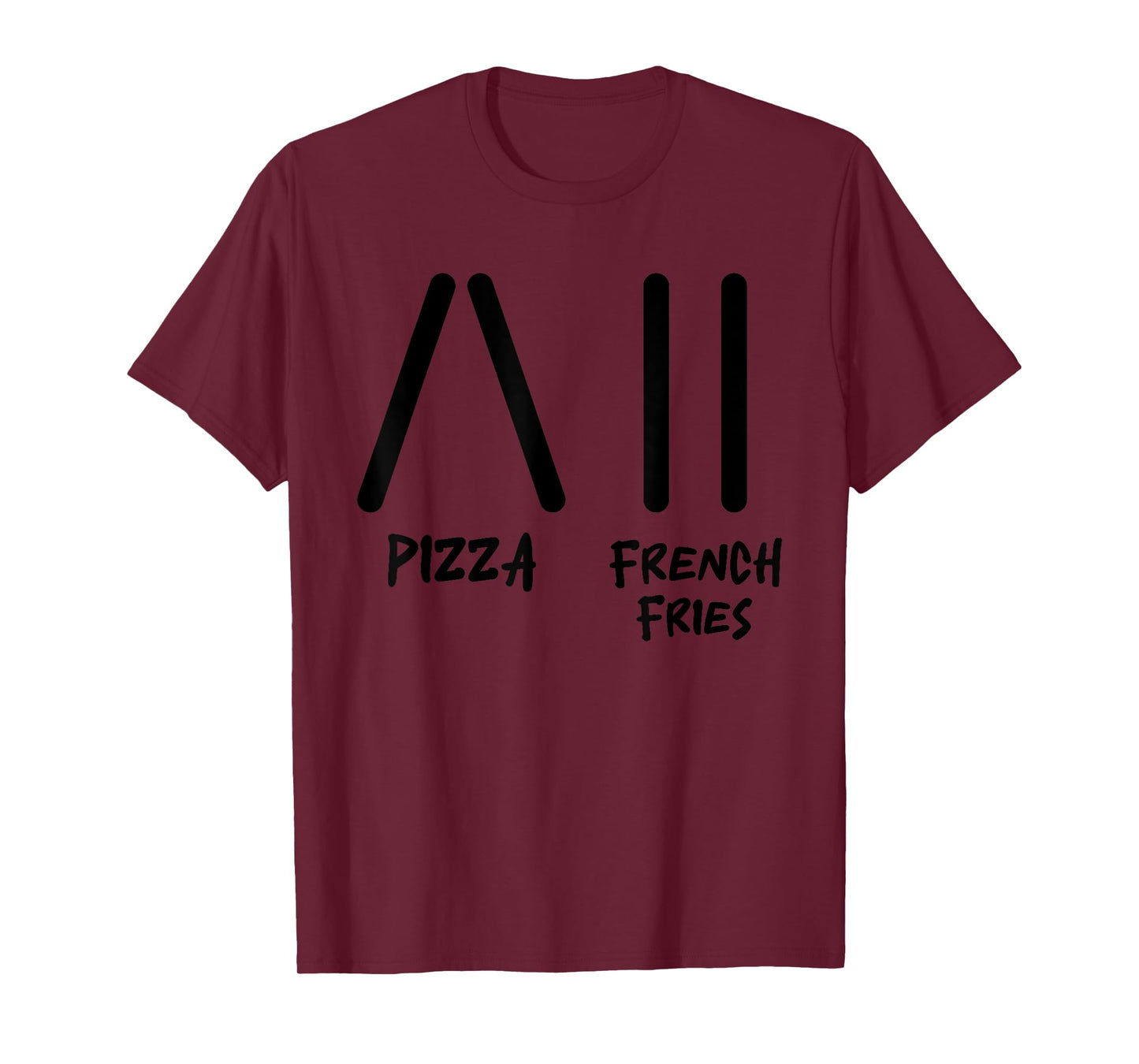 Funny Skiing Instructor Pizza French Fries Ski Lovers Outfit T-Shirt
