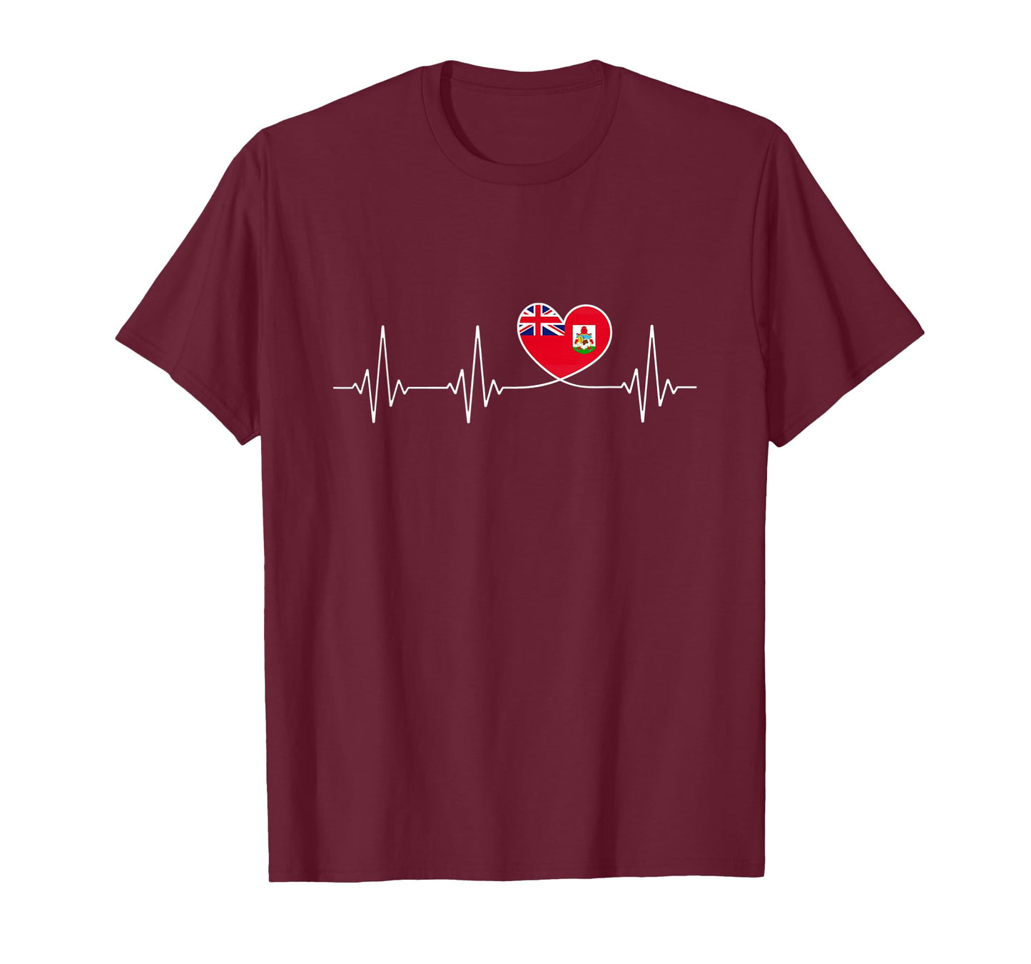 Bermuda Love Heartbeat Bermudian Flag with Heart Bermuda T-Shirt