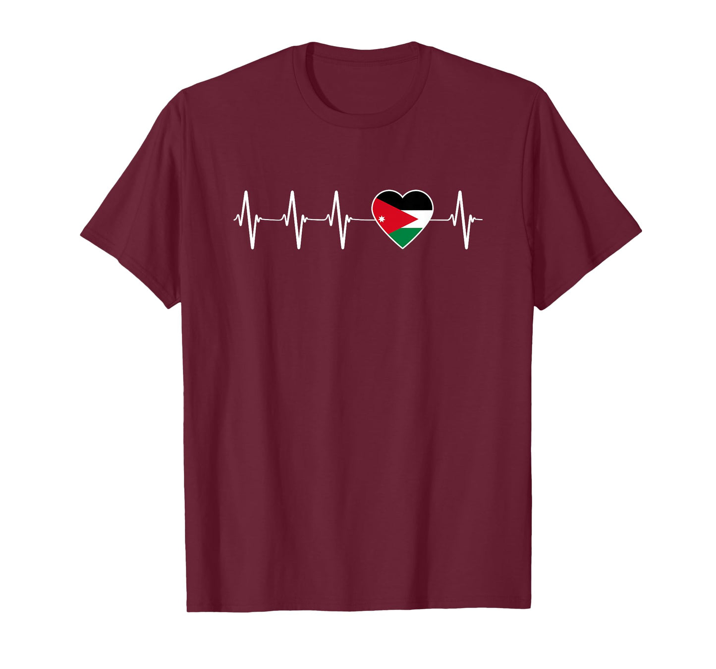 Jordanian Heartbeat I Love Jordan Flag Country Gift T-Shirt