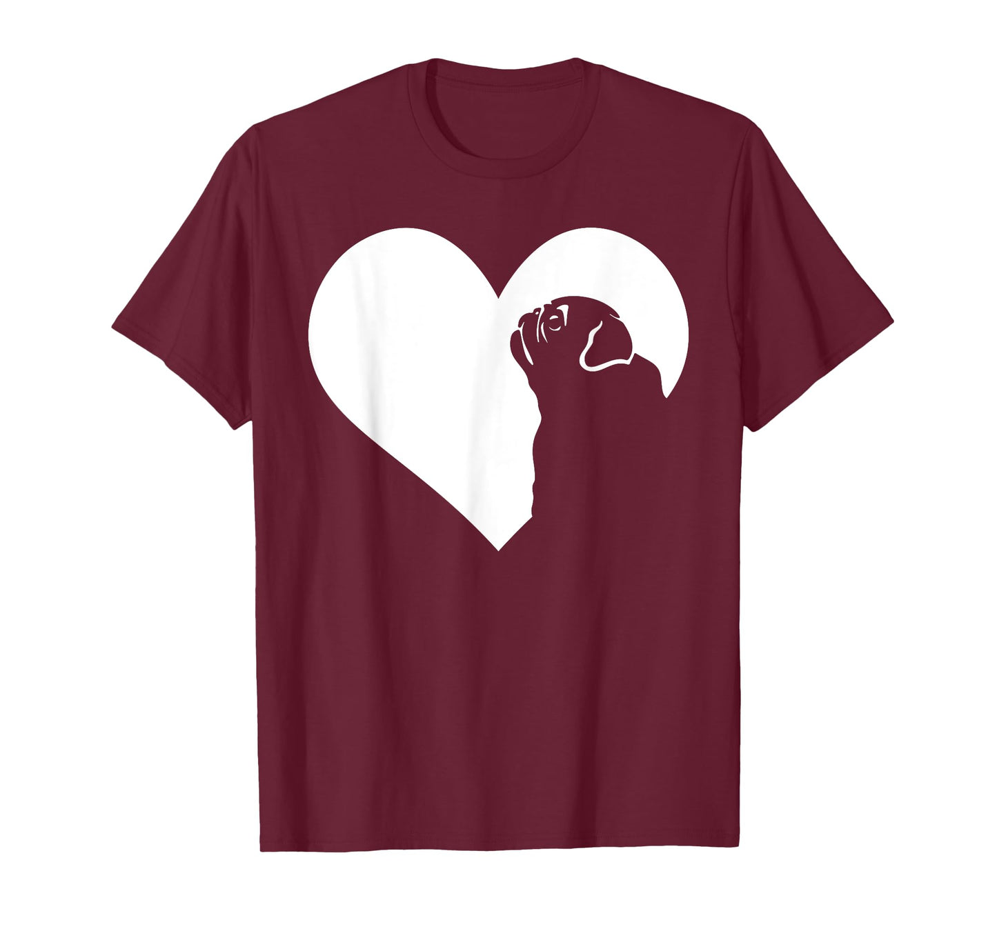 Dog Pug Heart Silhouette - Pug T-Shirt for Men Women Girls Kids