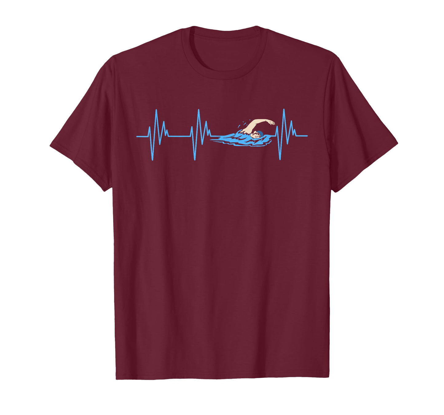 Swimmer Heartbeat Fun Swimming Swim Coach Men Women Graphic T-Shirt