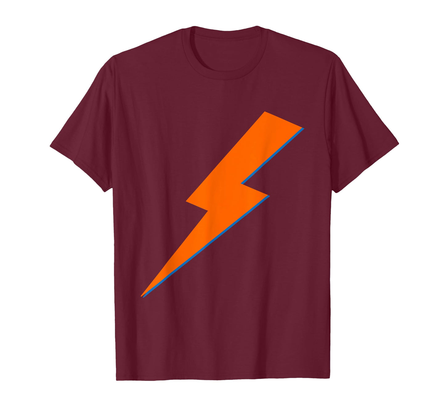 Cool Orange Blue Lightning Bolt Print T-Shirt