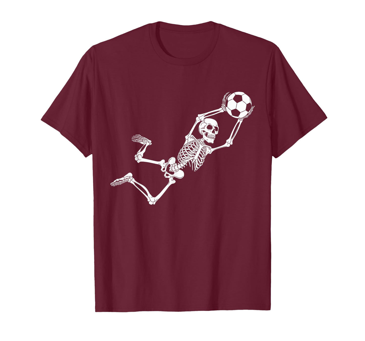 Funny Skeleton Soccer Lovers Spooky Halloween Goalkeeper T-Shirt